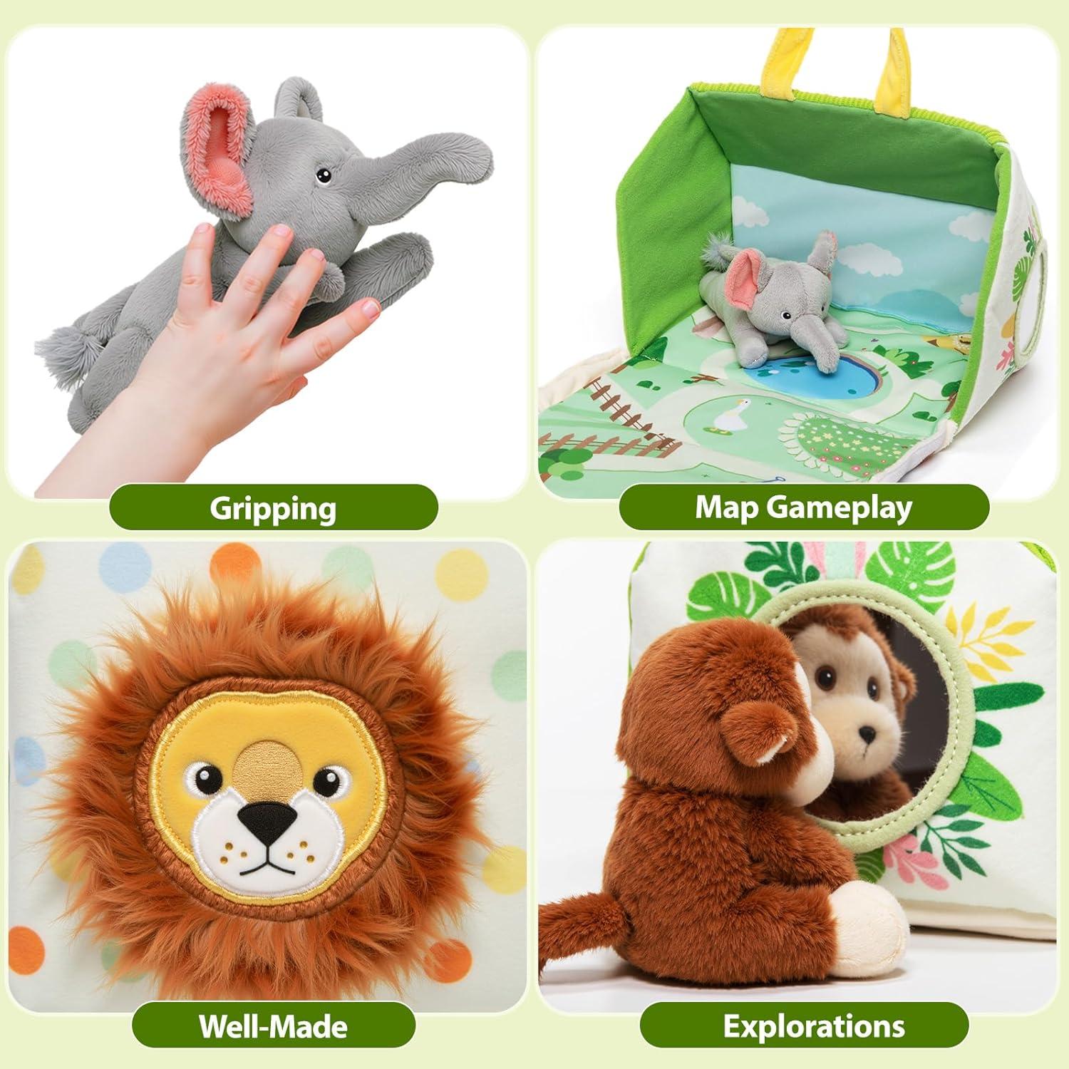 Conjunto de Animales de Peluche Mini Zoo OUOZZZ - 5 Figuras