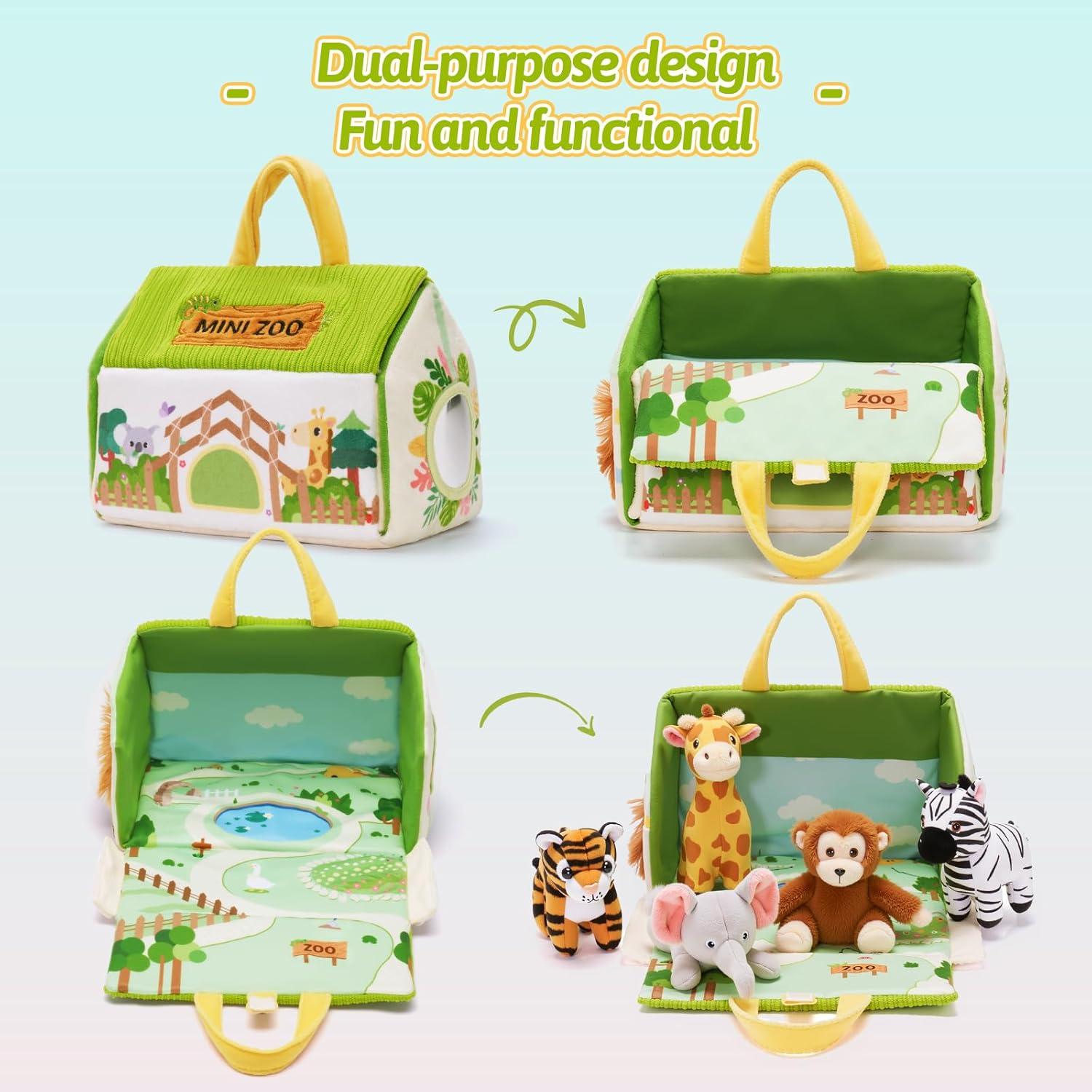 Conjunto de Animales de Peluche Mini Zoo OUOZZZ - 5 Figuras