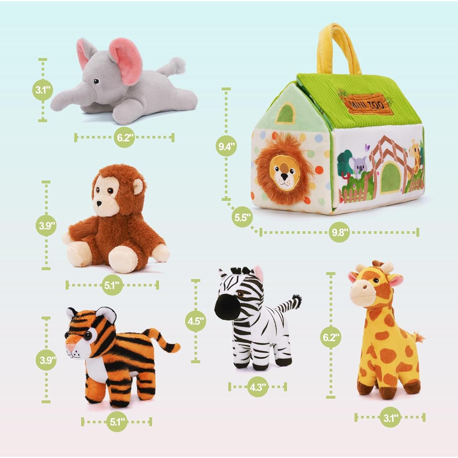 Conjunto de Animales de Peluche Mini Zoo OUOZZZ - 5 Figuras