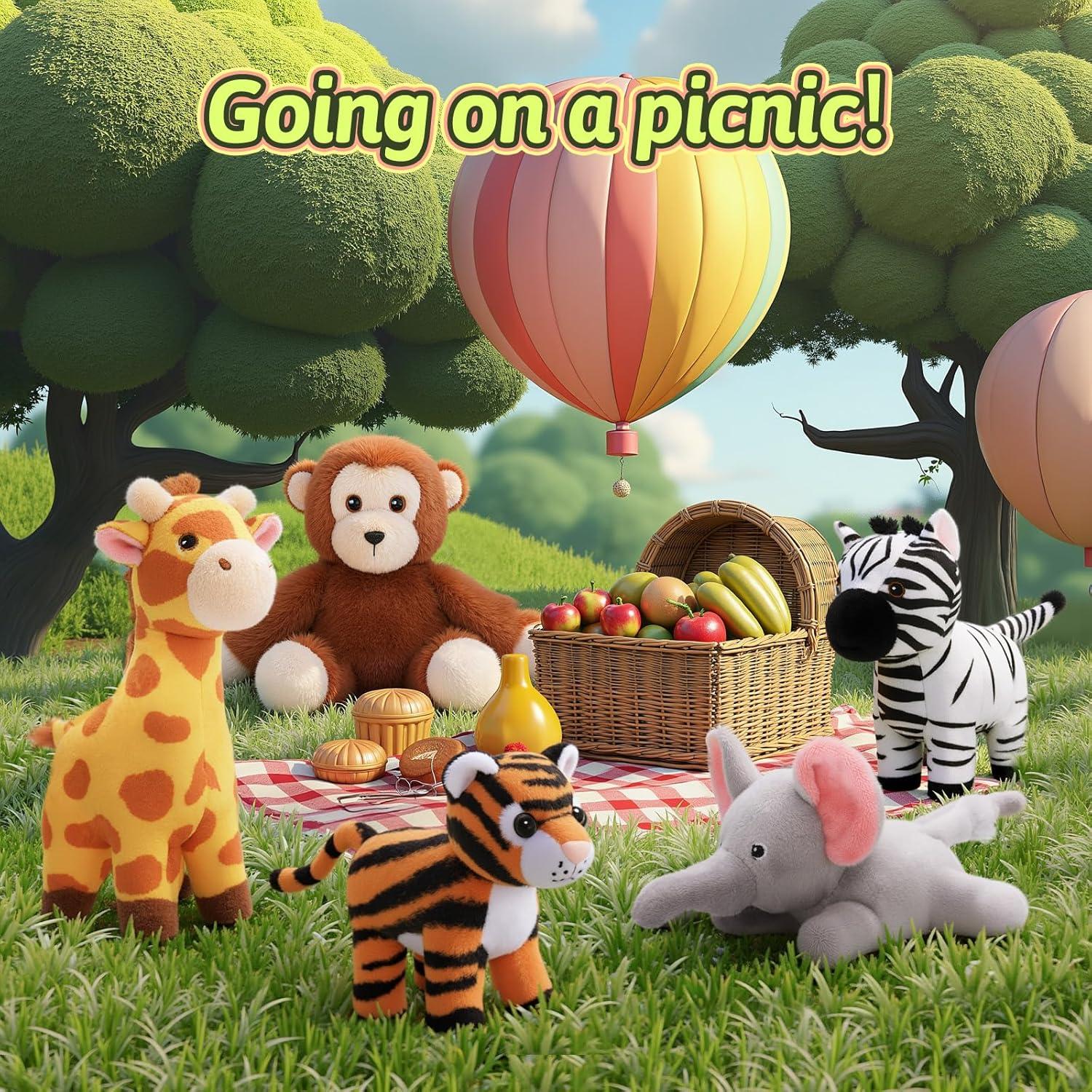 Conjunto de Animales de Peluche Mini Zoo OUOZZZ - 5 Figuras