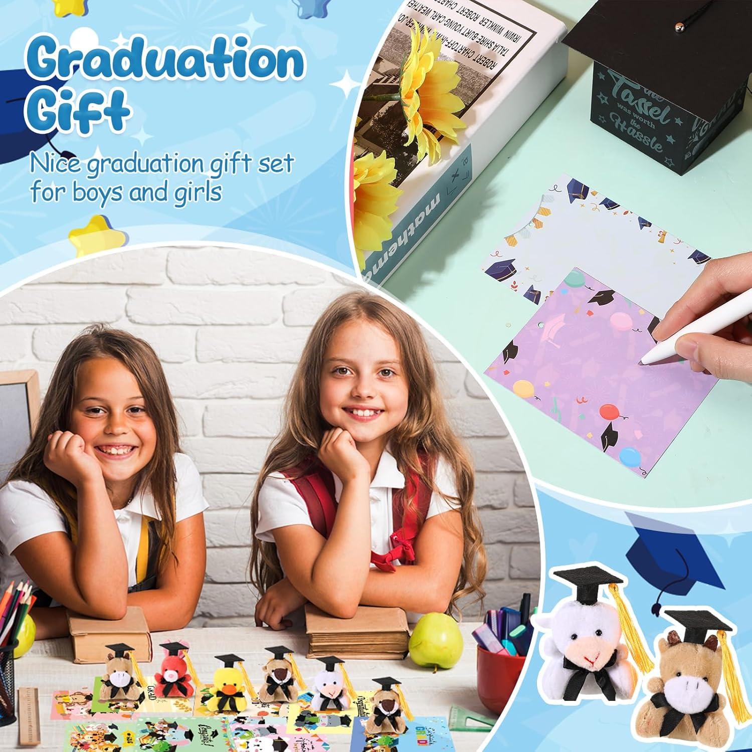30 Mini Animales de Peluche Graduación + Tarjetas Personalizadas