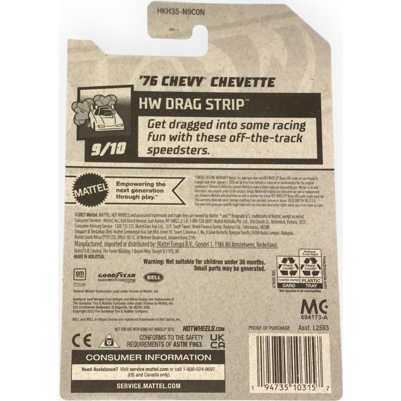 Auto de colección Hot Wheels Chevy Chevette 1976 1:64