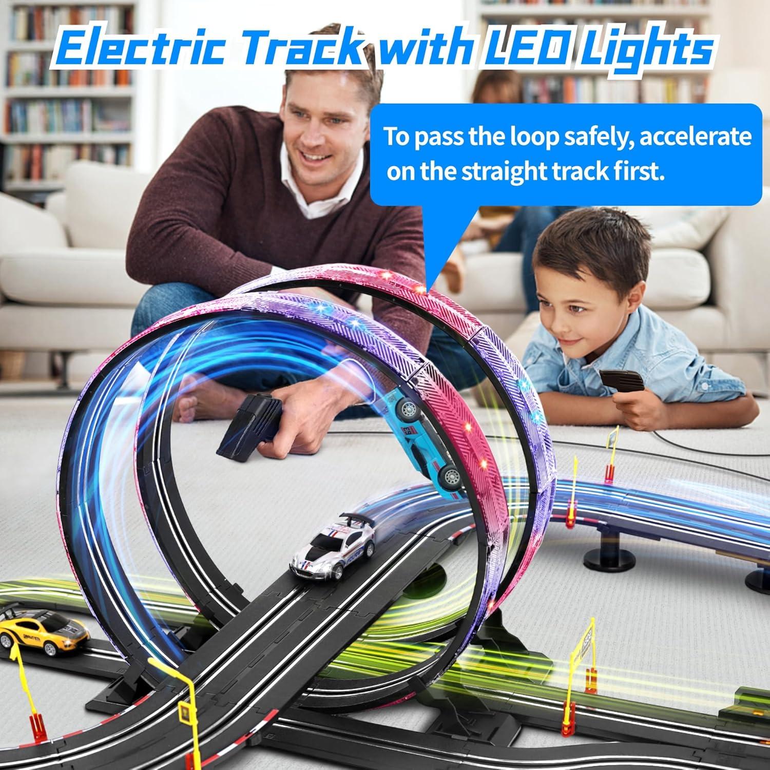 Pista Eléctrica de Coches de Slot Pafolo 5.8 kg 19 pies LED