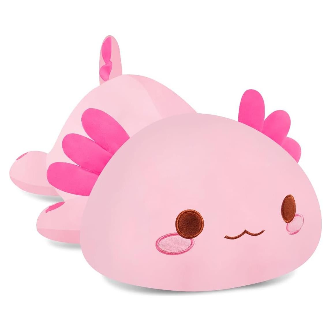 Almohada de Peluche Axolote Rosa SNOWOLF 50 cm Suave