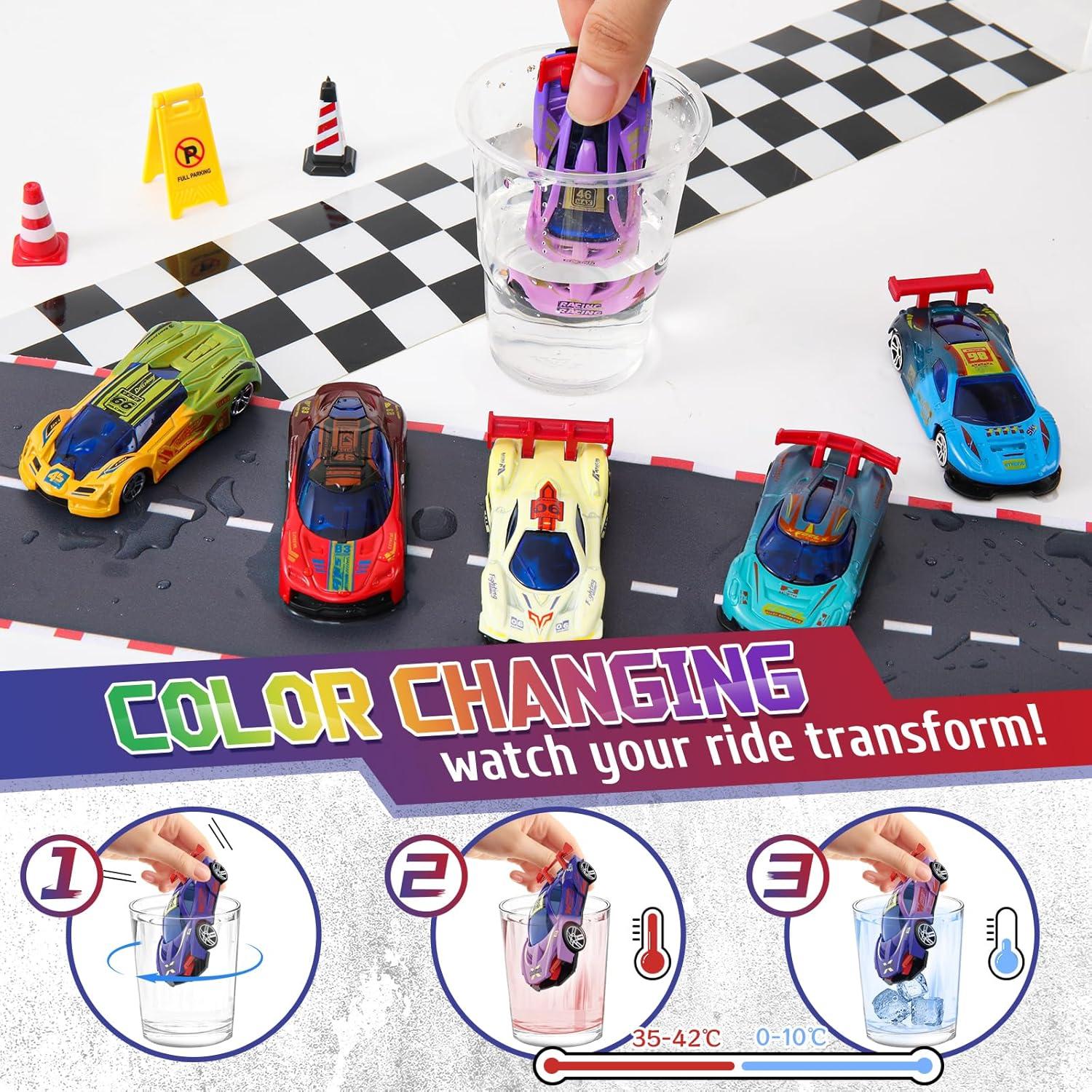 Coches que Cambian de Color MACALOCA - 6 Piezas 1:64