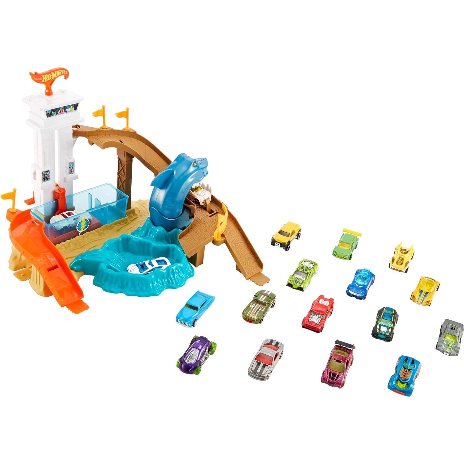 Juego de Playset Hot Wheels Color Shifters Sharkport Showdown