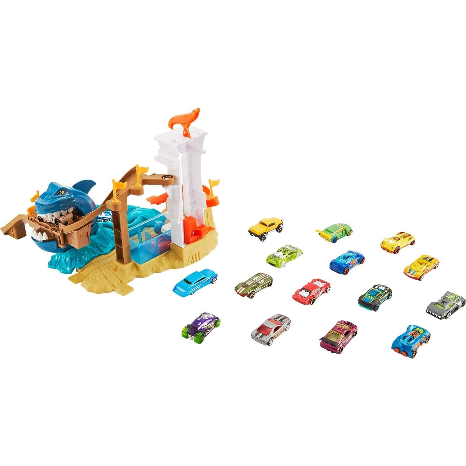 Juego de Playset Hot Wheels Color Shifters Sharkport Showdown