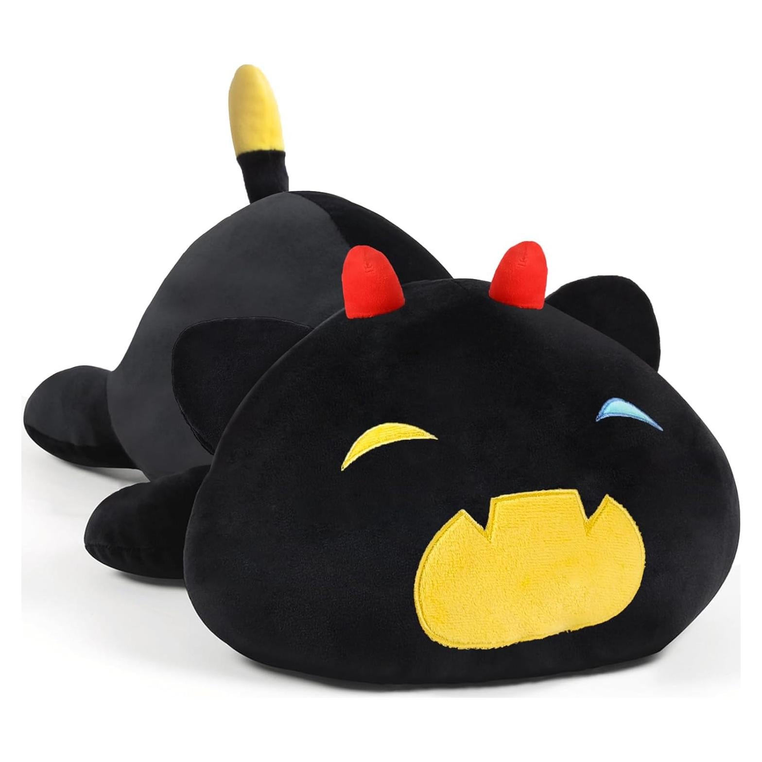 Almohada de Gato Negro de Peluche SNOWOLF 30 cm Suave