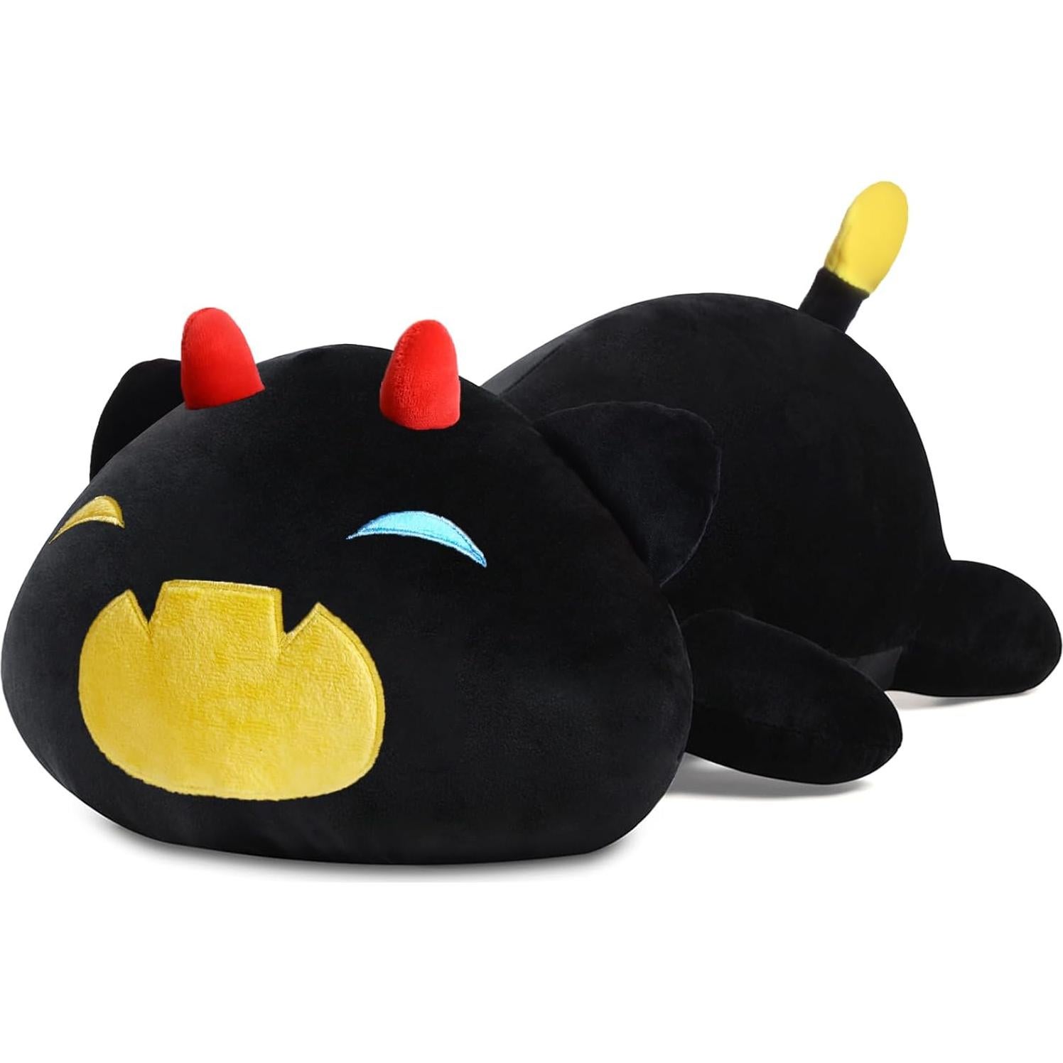 Almohada de Gato Negro de Peluche SNOWOLF 30 cm Suave