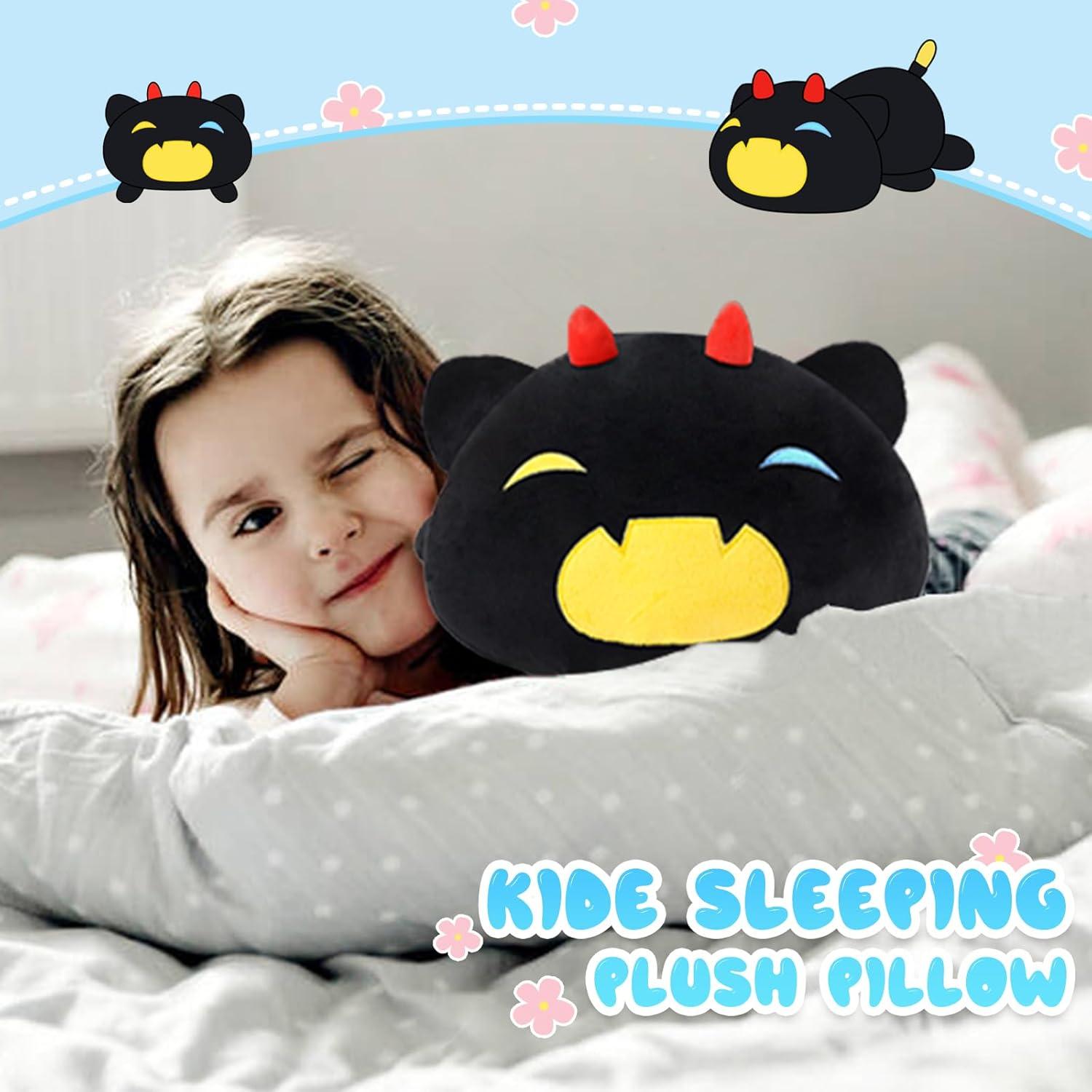 Almohada de Gato Negro de Peluche SNOWOLF 30 cm Suave