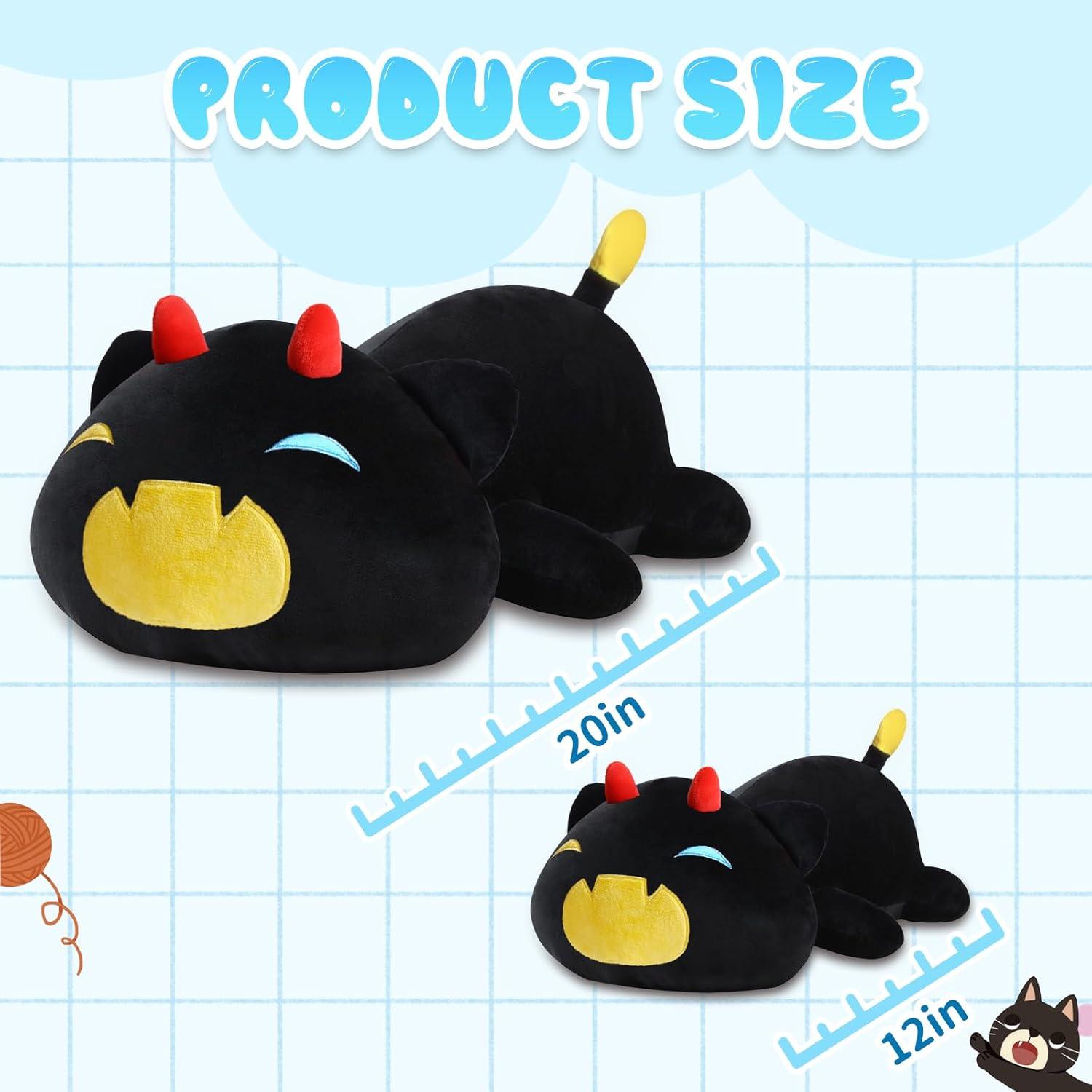 Almohada de Gato Negro de Peluche SNOWOLF 30 cm Suave