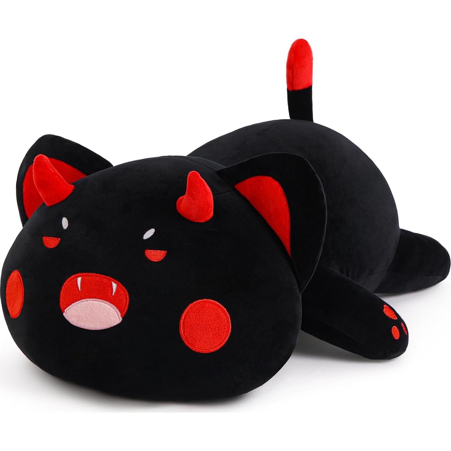 Almohada de felpa gato negro SNOWOLF 30 cm suave kawaii
