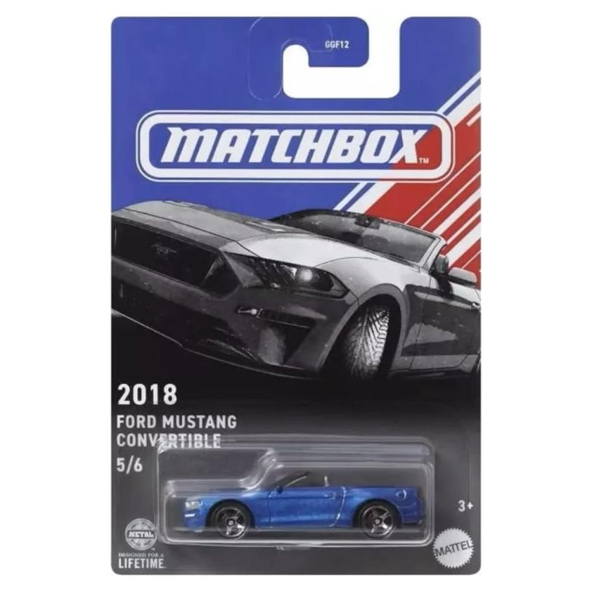 Matchbox Ford Mustang Convertible 2018 Azul 1:64 Escala