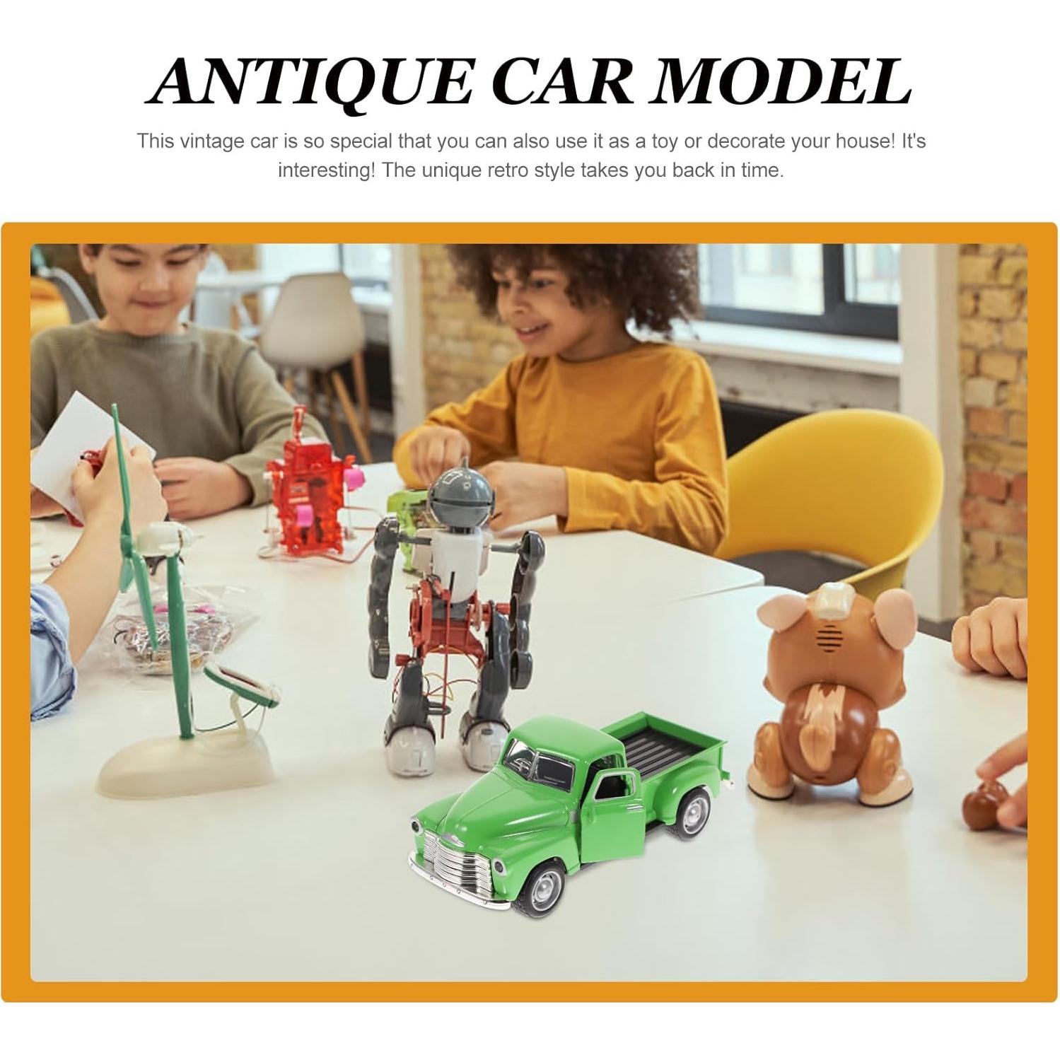 Coche Clásico de Metal Toyvian Pickup Verde 12.5x5x4.7cm