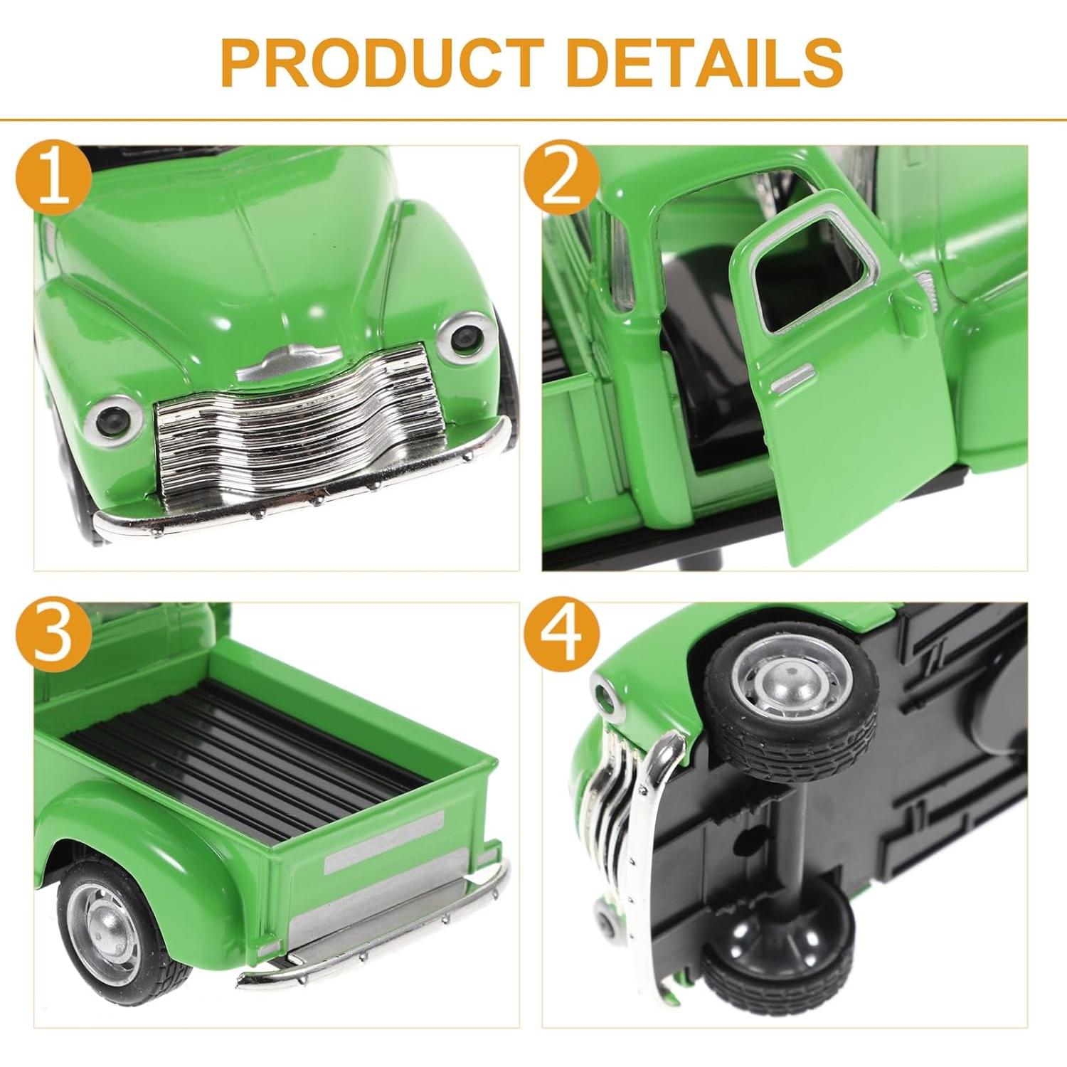 Coche Clásico de Metal Toyvian Pickup Verde 12.5x5x4.7cm