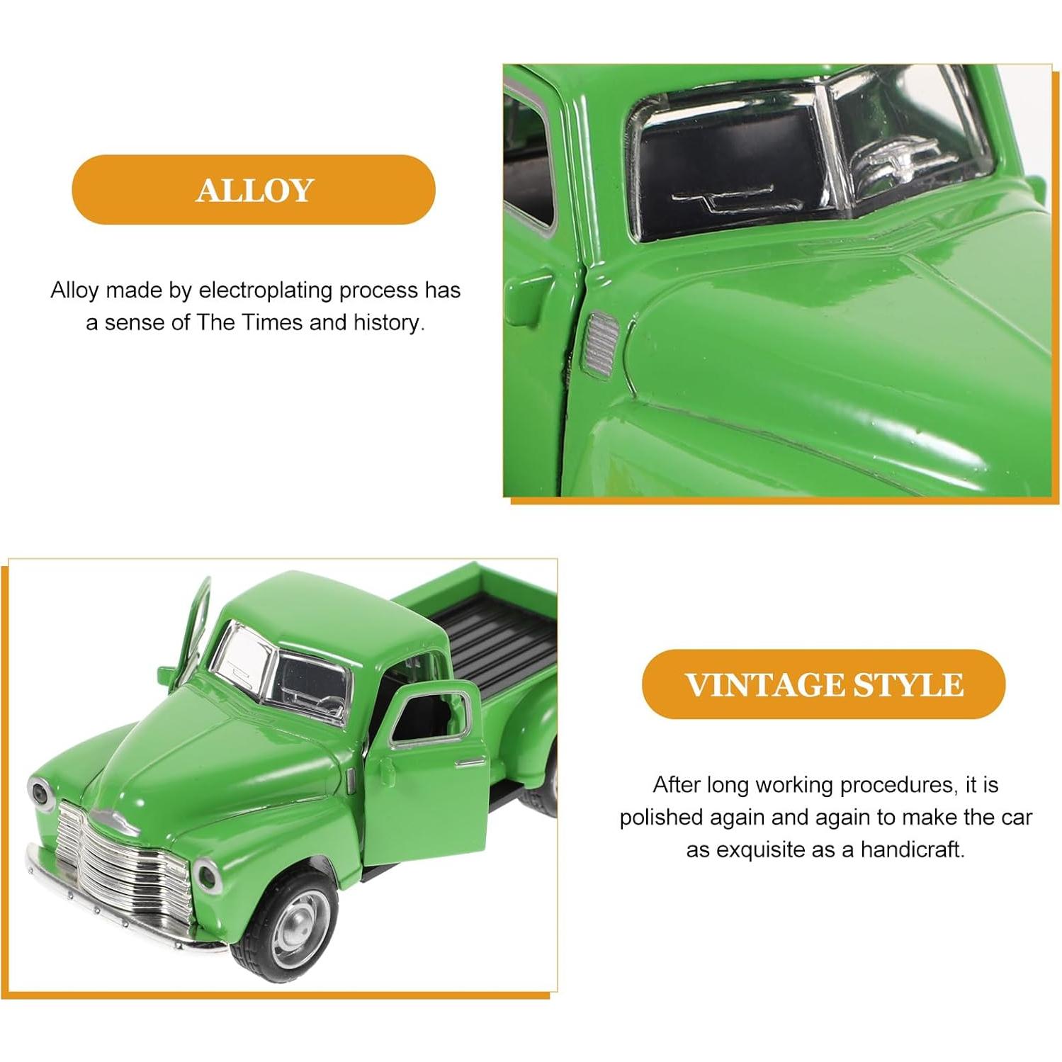 Coche Clásico de Metal Toyvian Pickup Verde 12.5x5x4.7cm