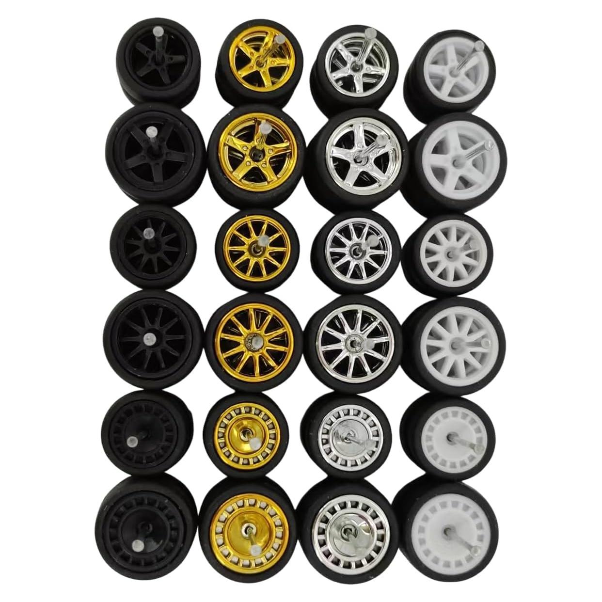 Ruedas de goma progresivas 1:64 - Juego de 10 diseños aleatorios