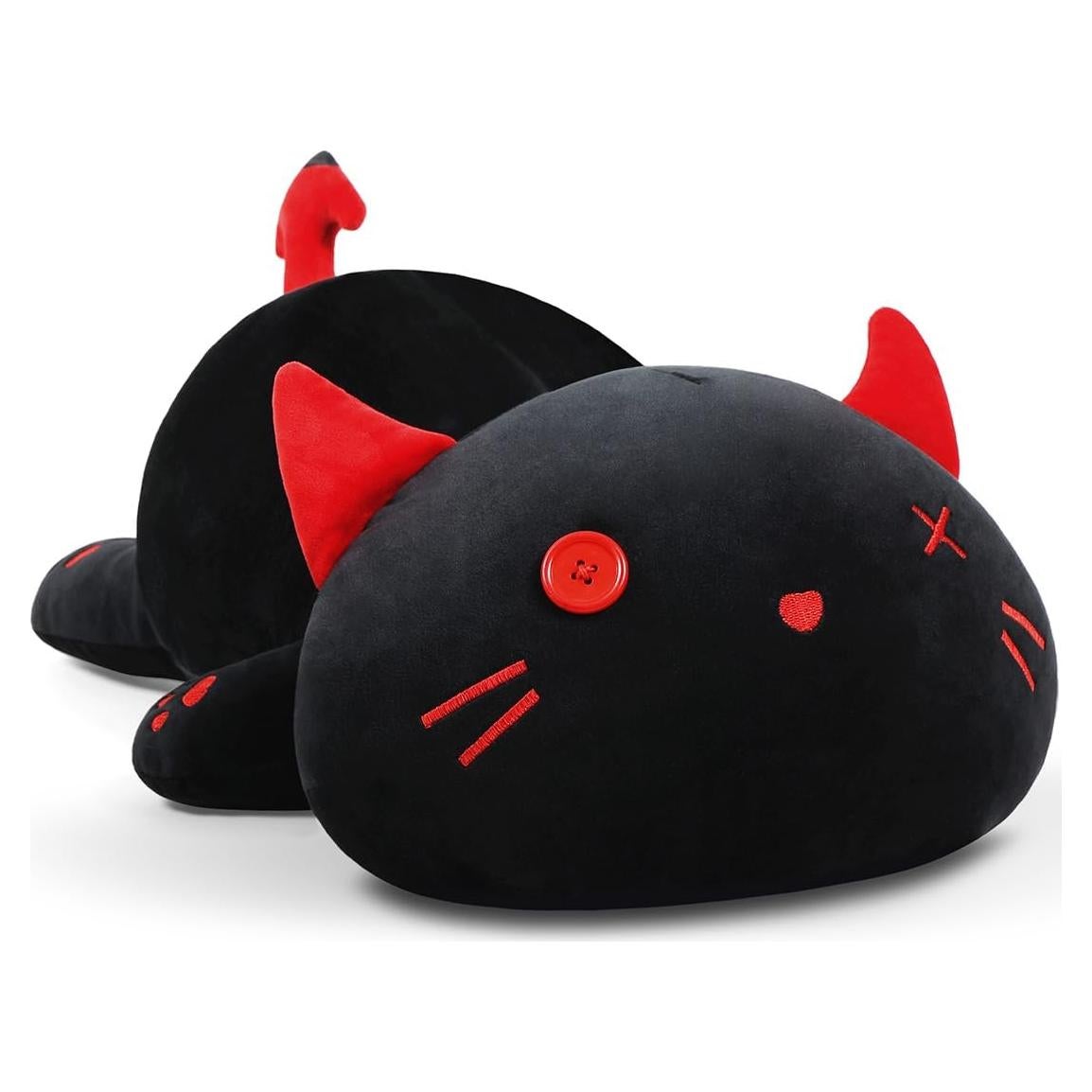 Gato Negro de Peluche SNOWOLF 50 cm Suave y Kawaii
