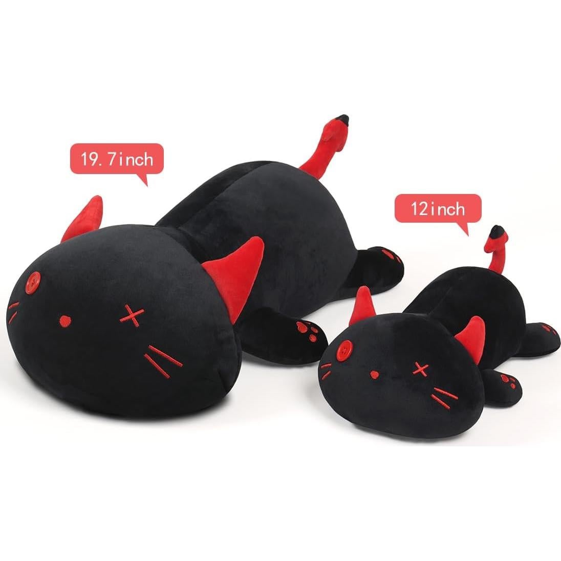 Gato Negro de Peluche SNOWOLF 50 cm Suave y Kawaii