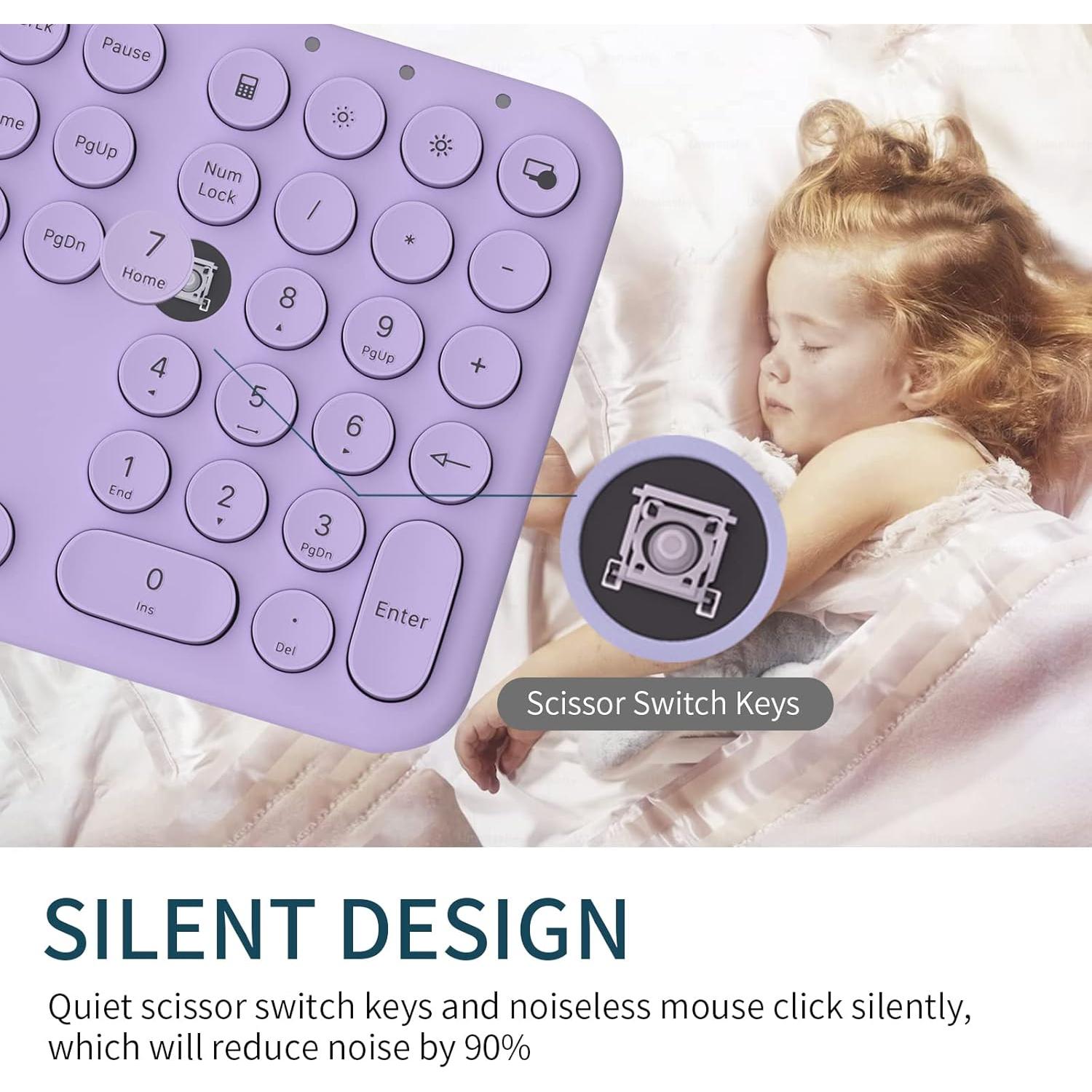 Combo Teclado y Ratón Inalámbricos YUNSHAN Púrpura