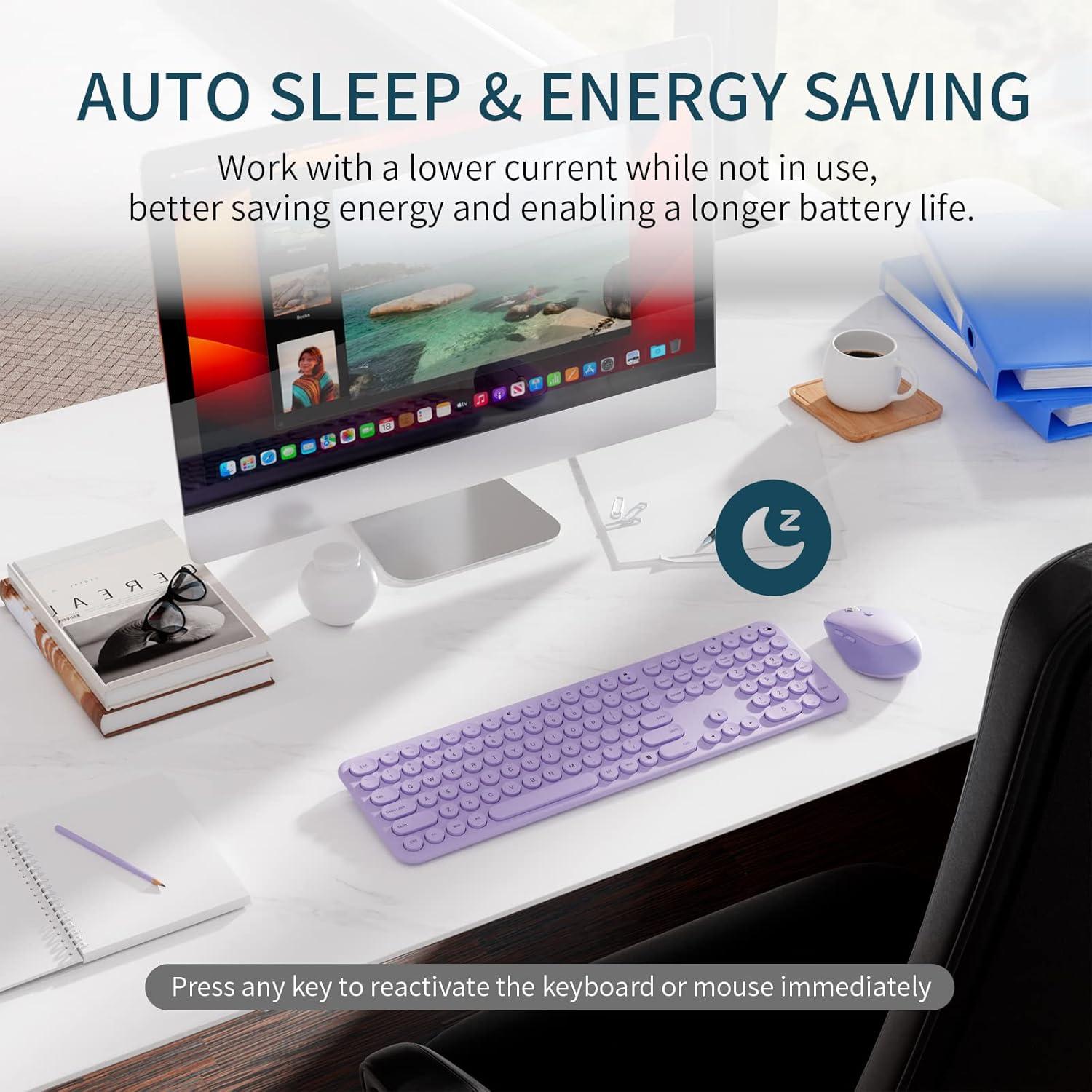 Combo Teclado y Ratón Inalámbricos YUNSHAN Púrpura