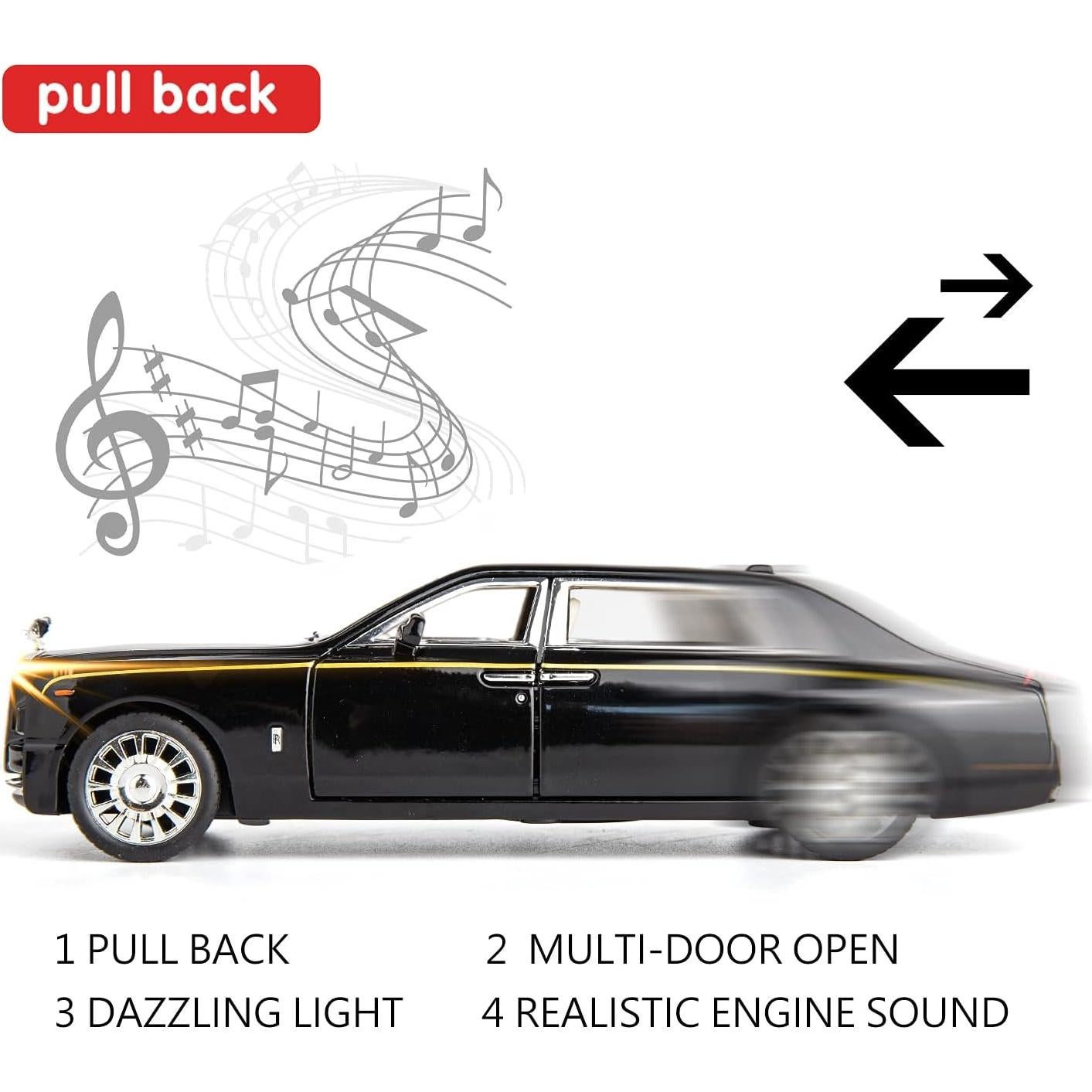 Coche de Juguete Rolls-Royce Phantom 1/32 BDTCTK con Sonido y Luz