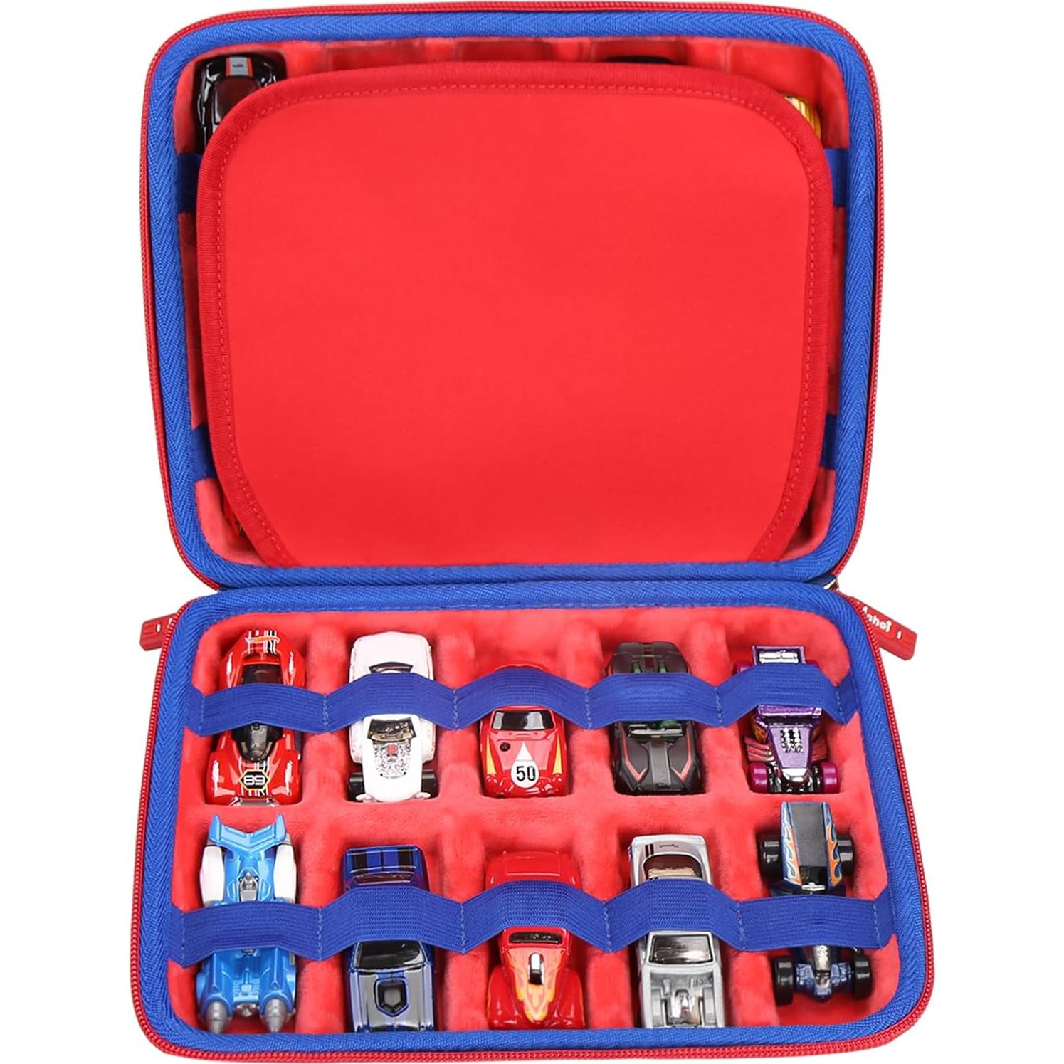 Estuche Mchoi para 20 Autos Hot Wheels - Organizador Rojo