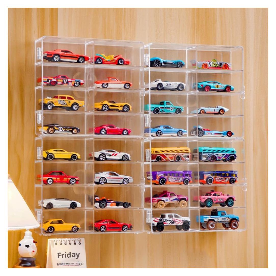 Caja de Exhibición Acrílica para Coches de Juguete Matchbox - 4 Piezas 1:64