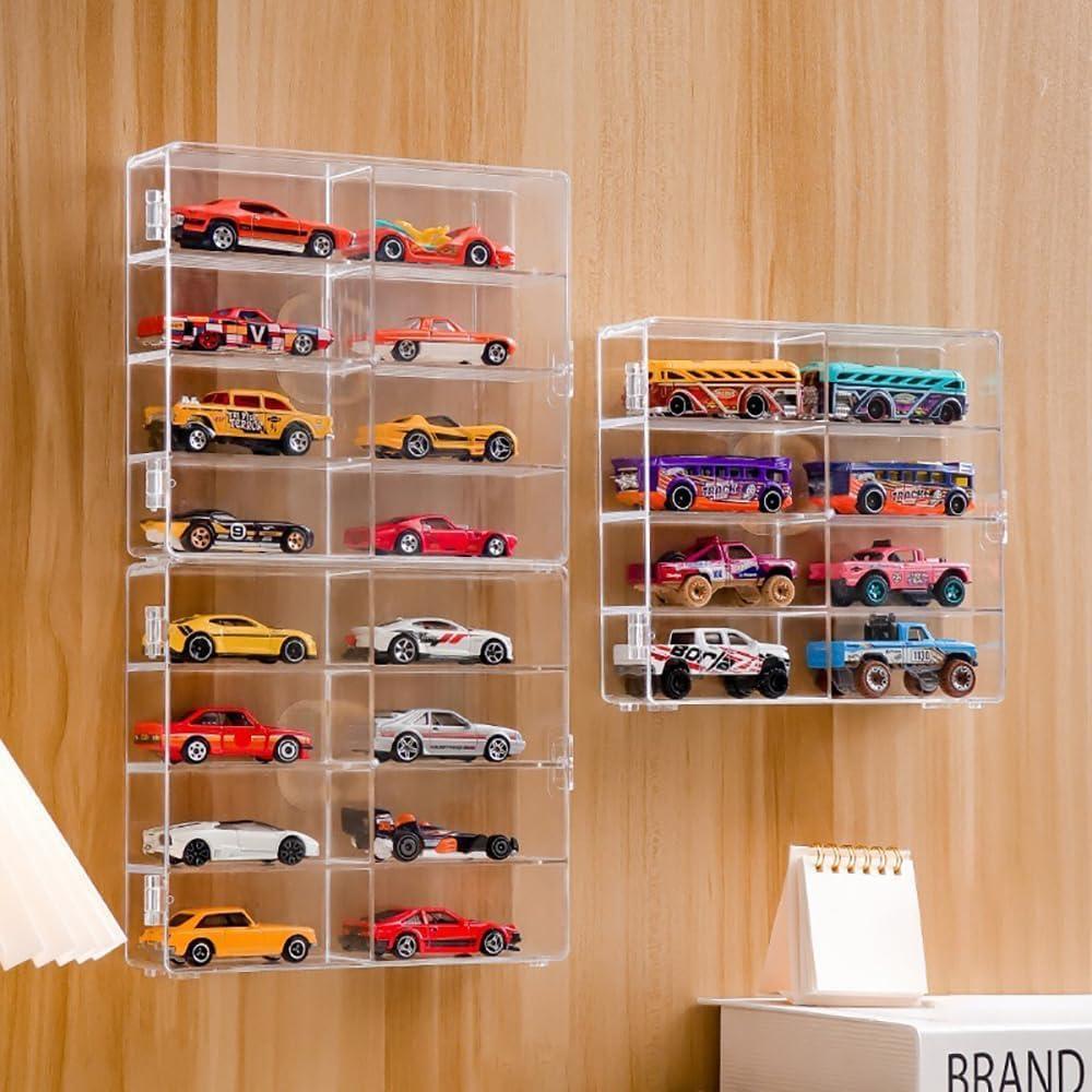 Caja de Exhibición Acrílica para Coches de Juguete Matchbox - 4 Piezas 1:64