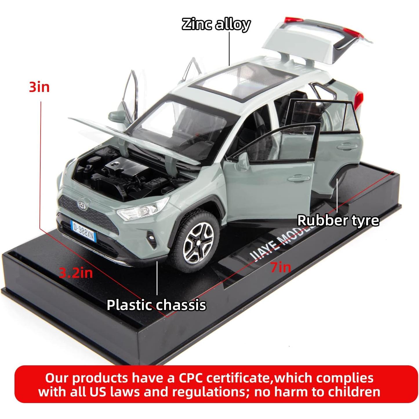 Coche de Juguete RAV4 1:32 WAKAKAC con Luz y Sonido Gris