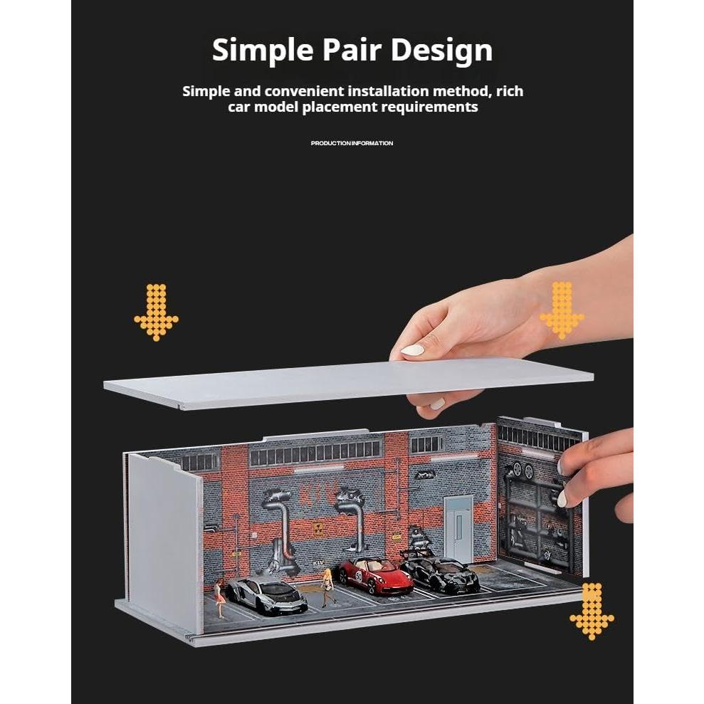 Estante Vitrina para 6 Coches 1:64 Scenpoch Amarillo