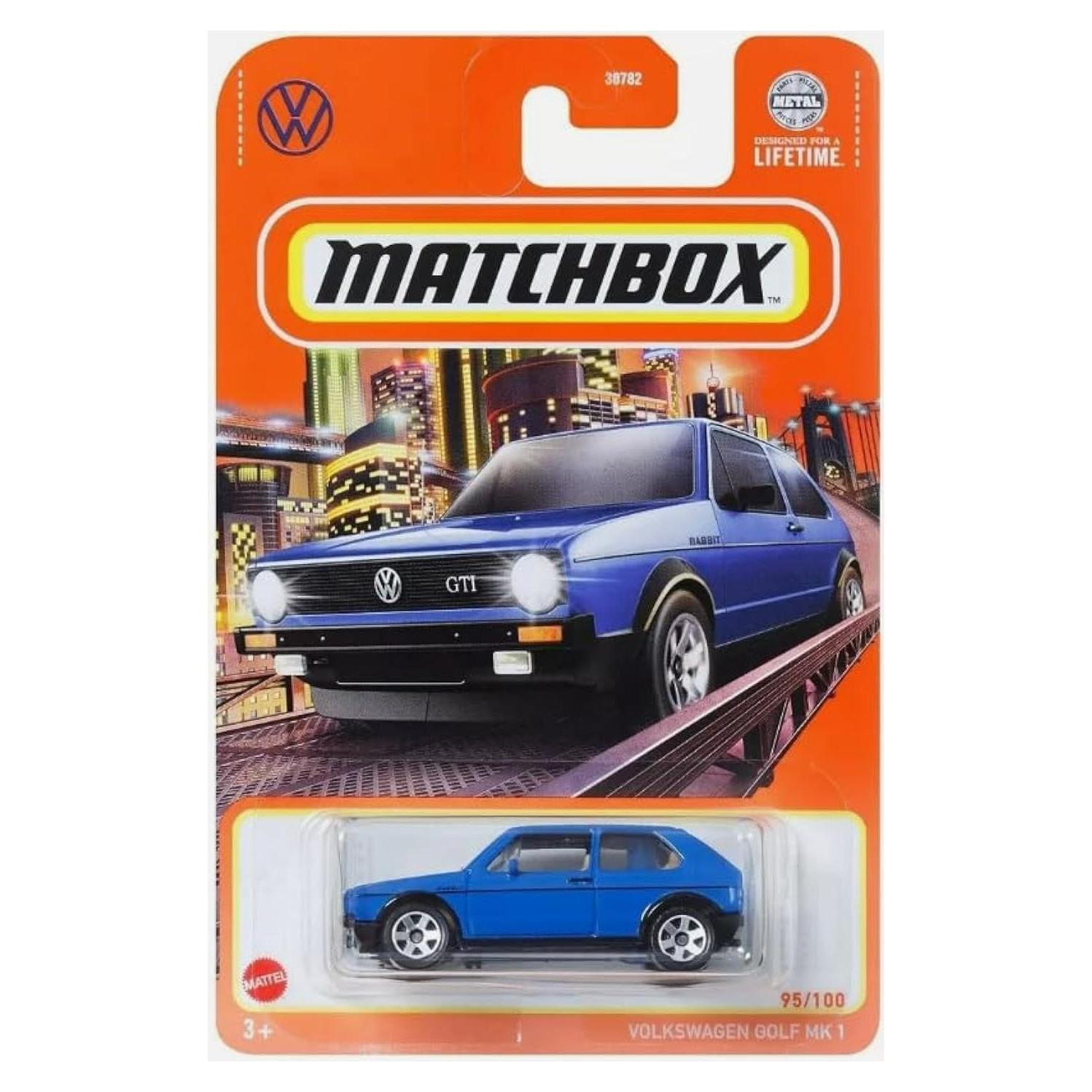 Matchbox Volkswagen Golf MK1 1:64 Metal Fundido Azul