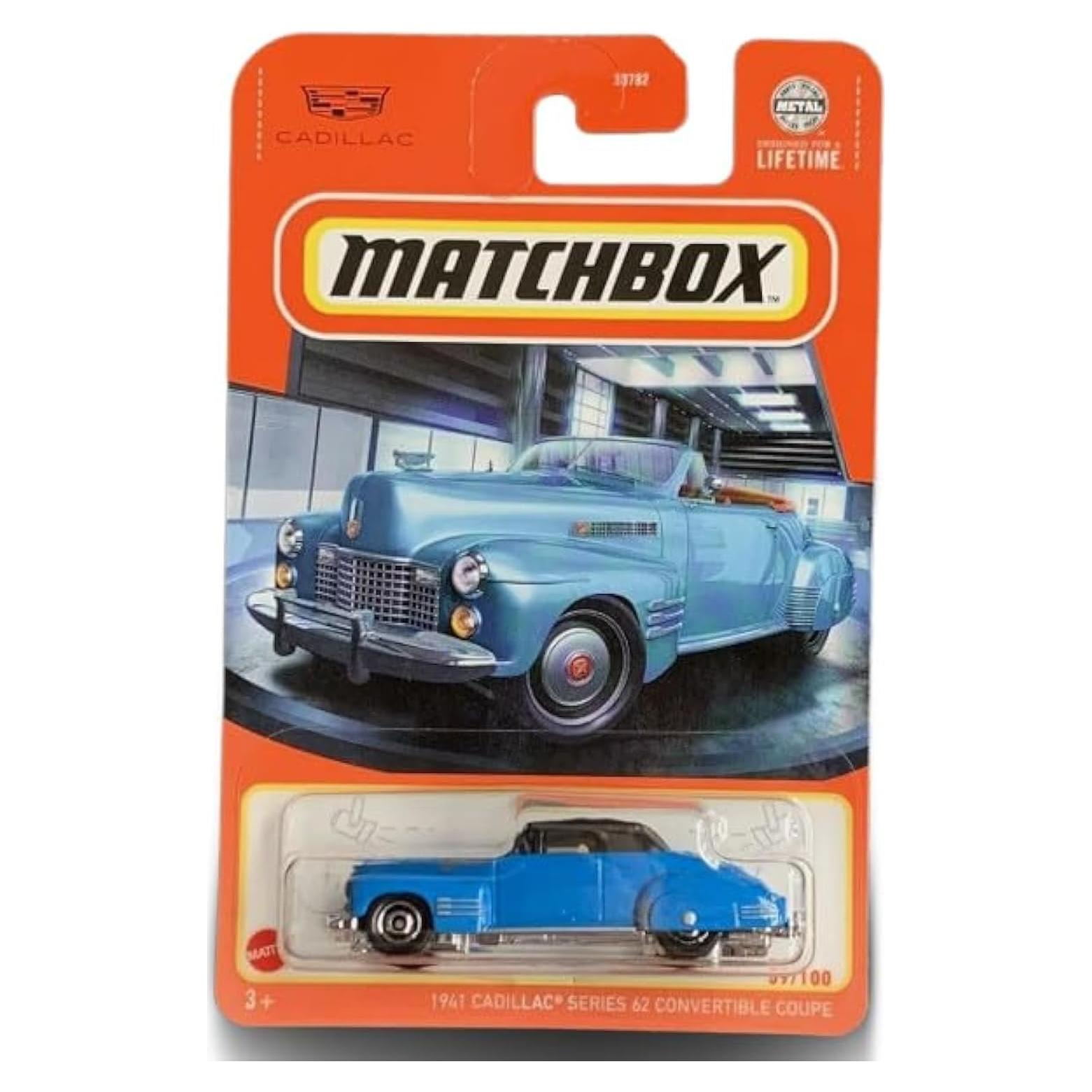 Matchbox Cadillac 1941 Serie 62 Convertible Azul 1:64