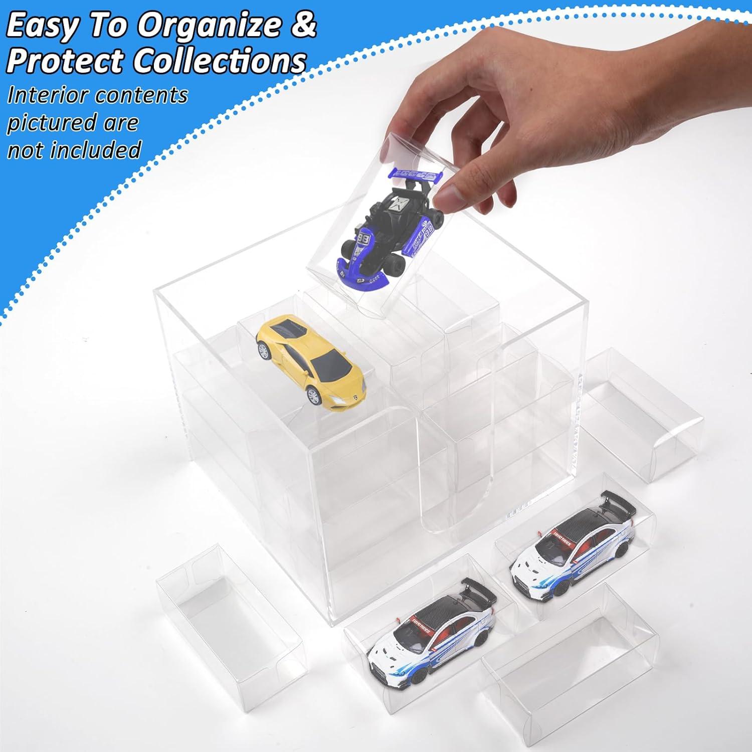 120 Cajas de Exhibición Transparentes 1/64 Hlimior para Modelos