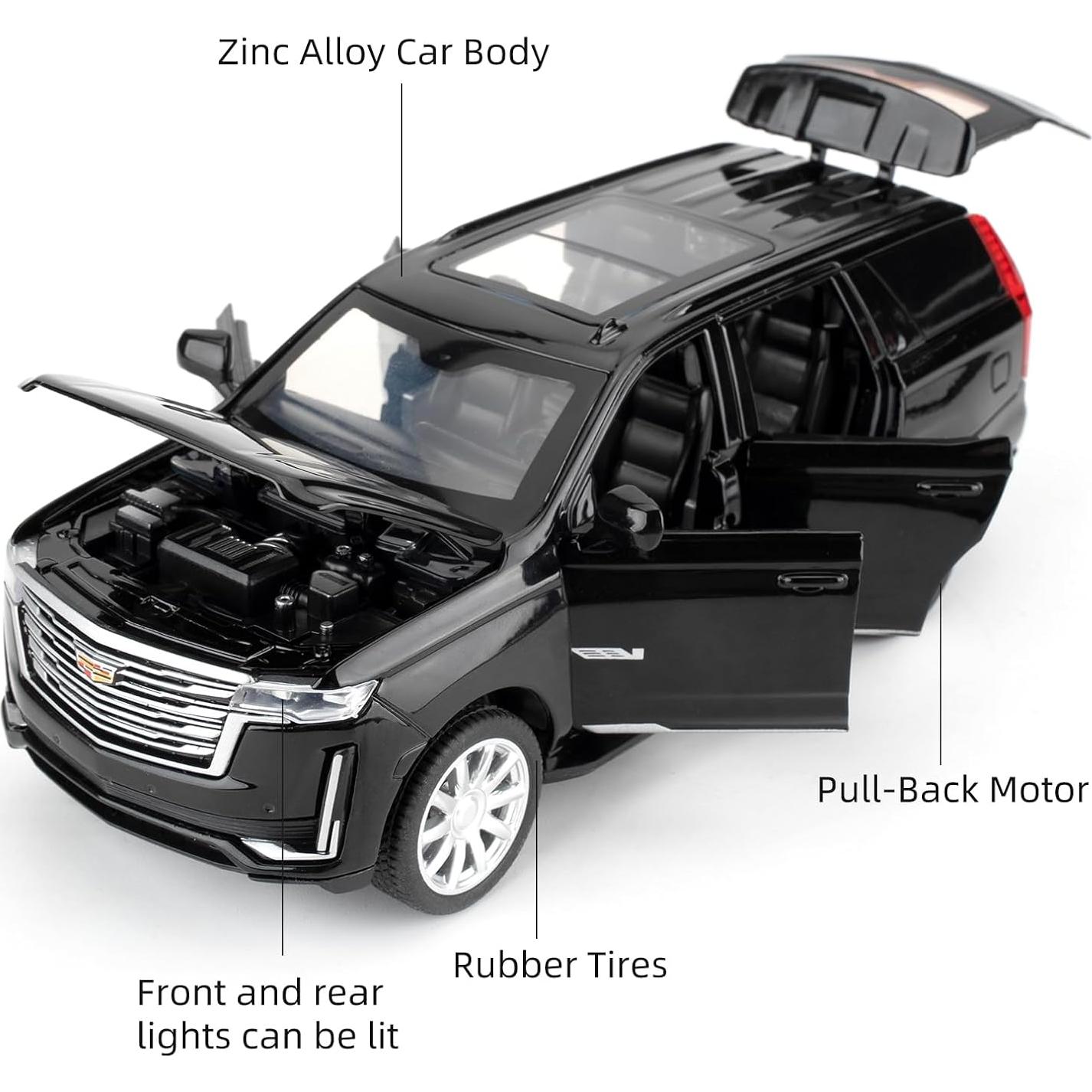 Coche a Escala 1:32 LOVEPOSELY Escalade Diecast con Luz y Sonido