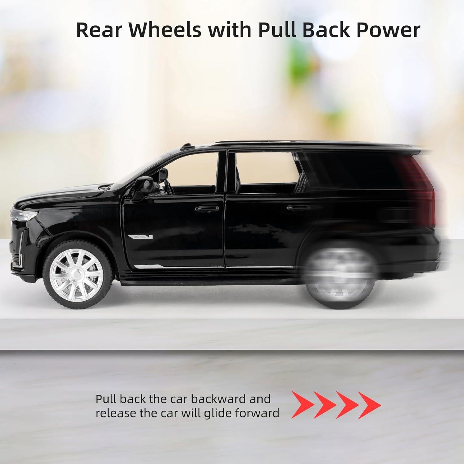 Coche a Escala 1:32 LOVEPOSELY Escalade Diecast con Luz y Sonido