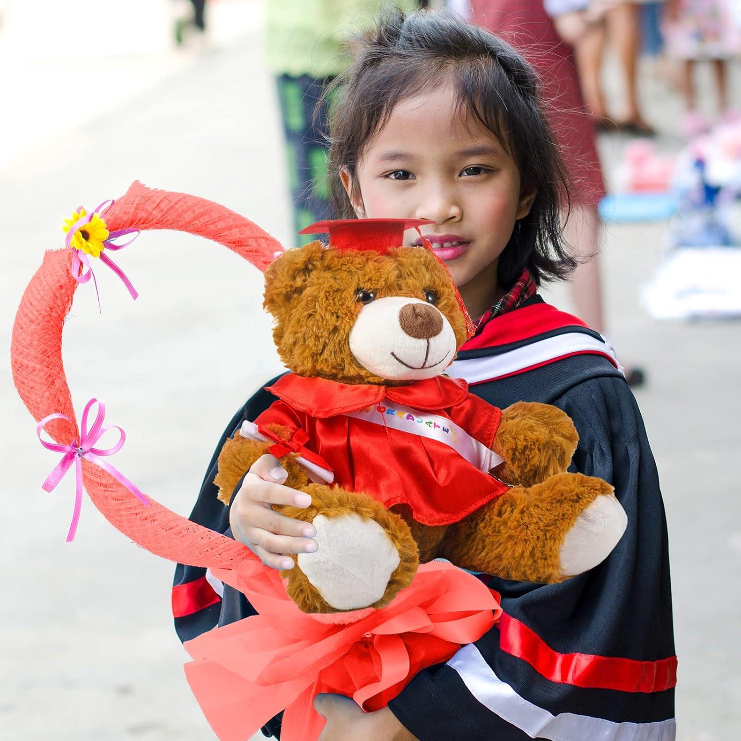 Oso de Graduación 2025 Foilswirl 30 cm Rojo con Toga y Gorra