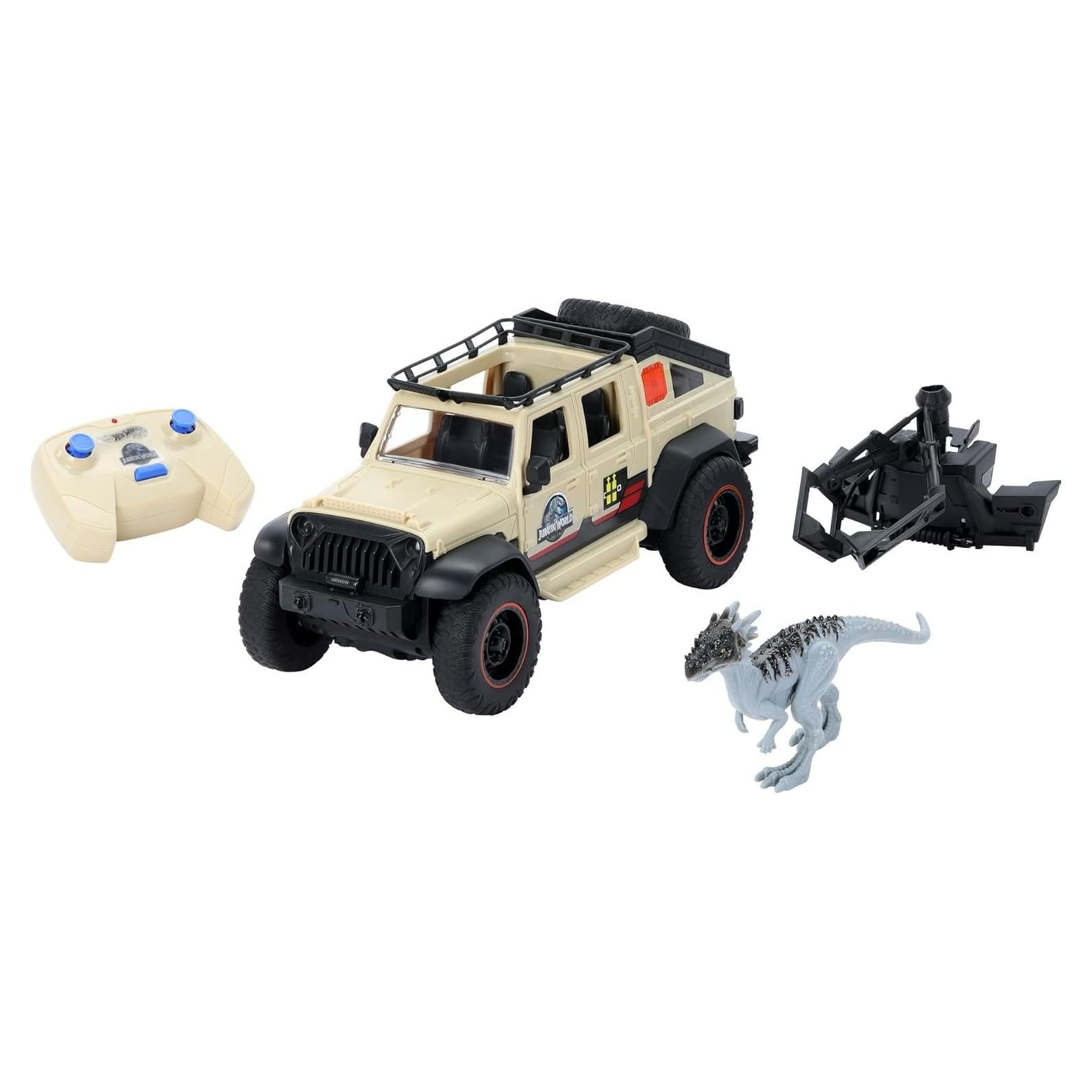Matchbox Jeep Gladiator R/C Jurassic World con Dracorex 15 cm