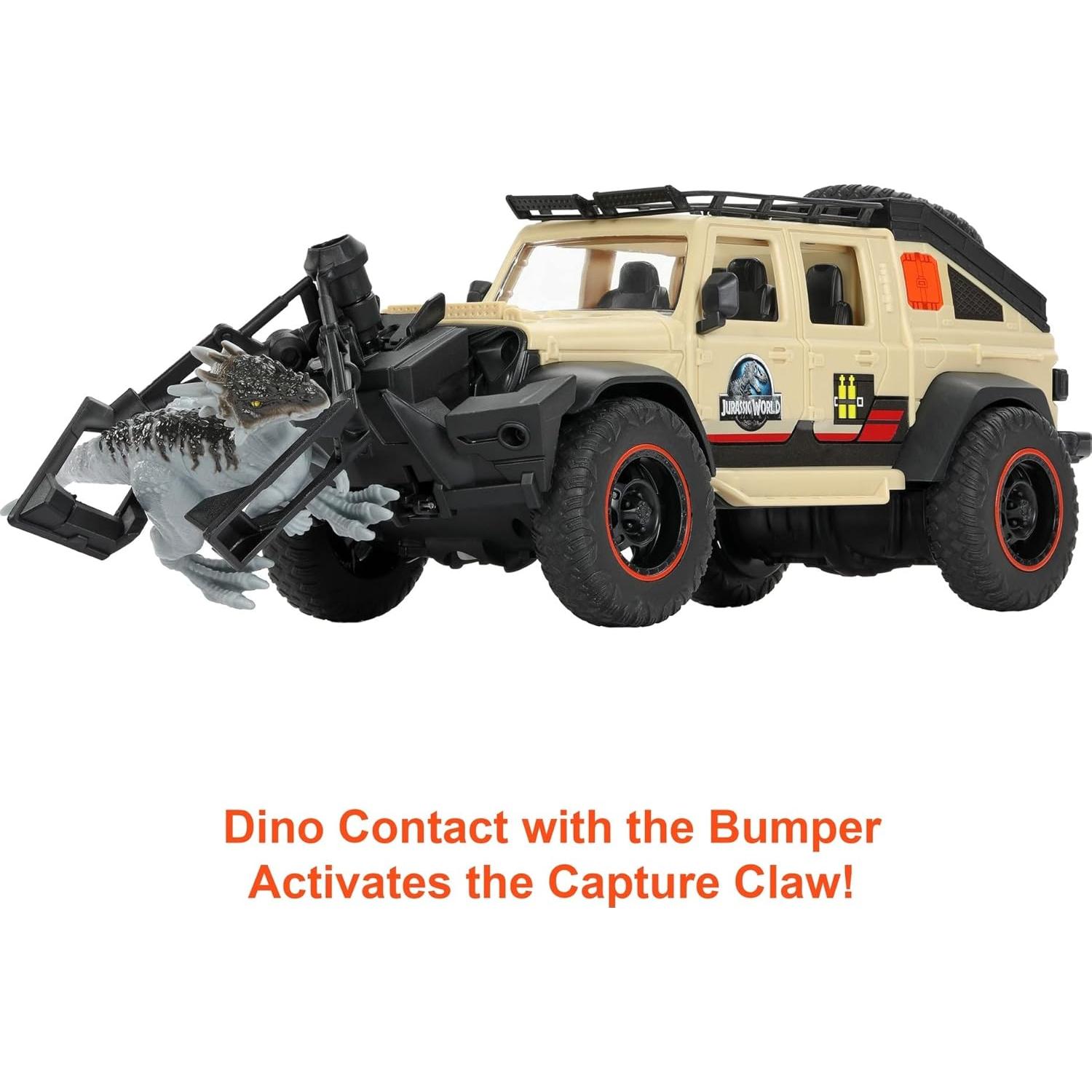 Matchbox Jeep Gladiator R/C Jurassic World con Dracorex 15 cm