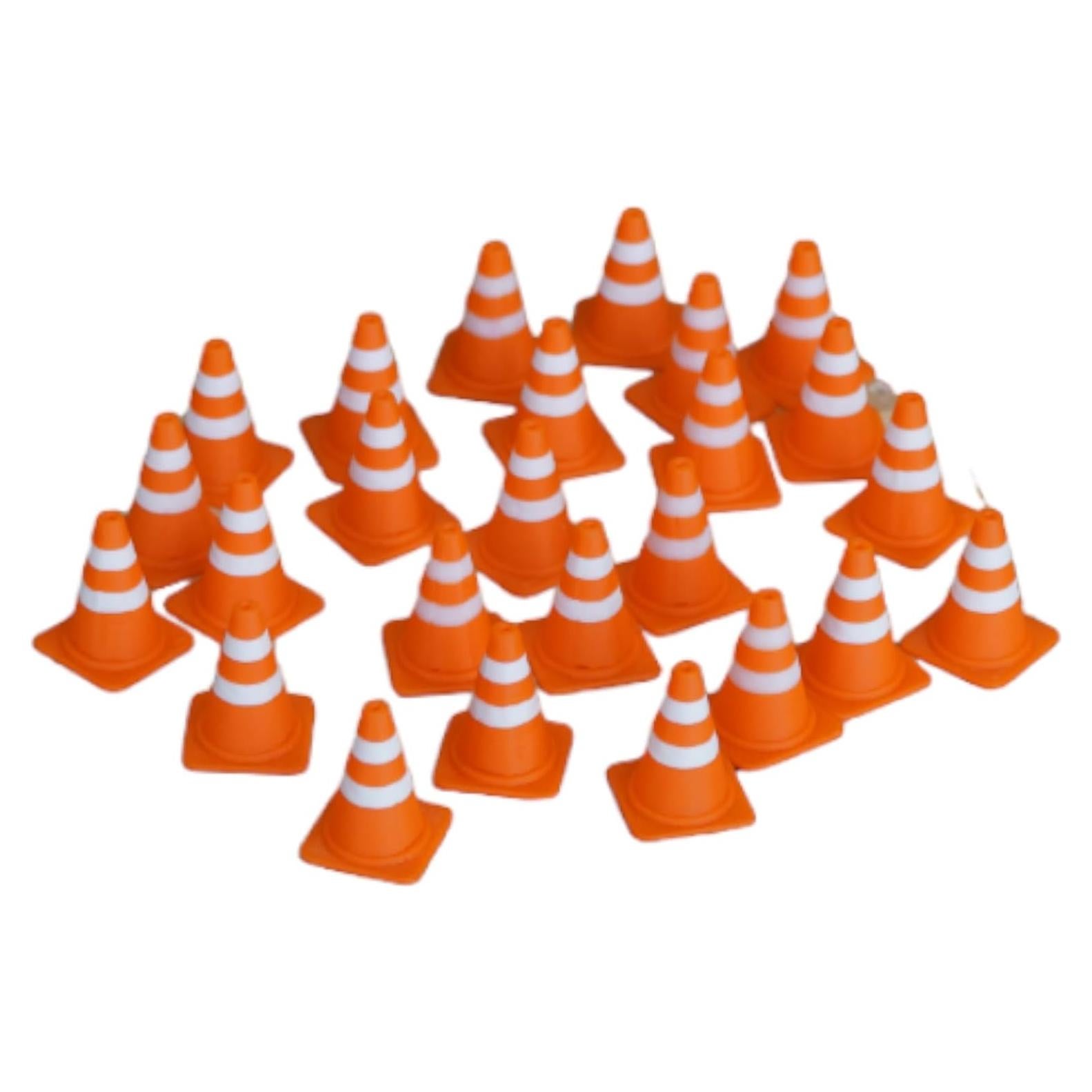 Conos de Tráfico Miniatura 1:64 Ecológicos - 24 Piezas