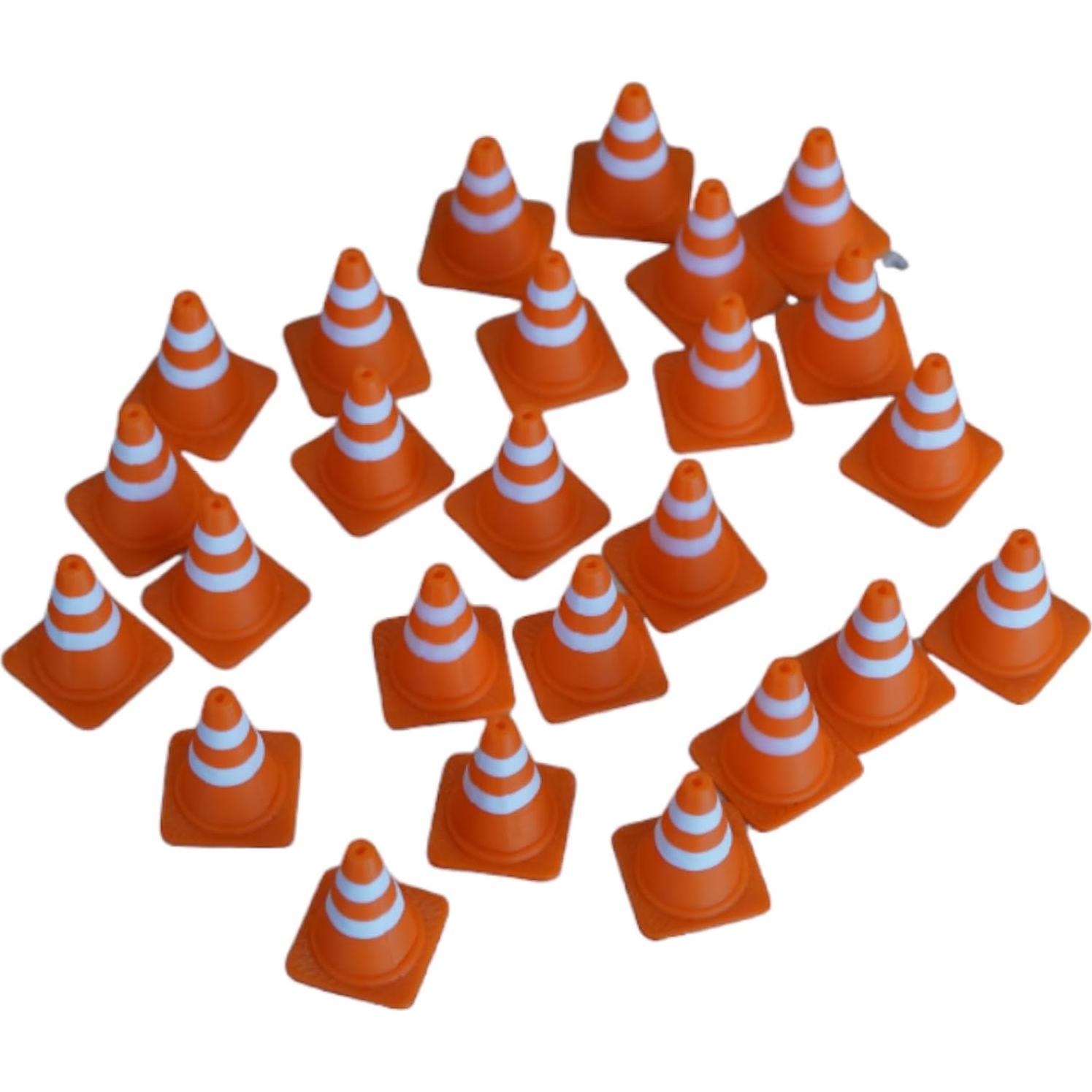 Conos de Tráfico Miniatura 1:64 Ecológicos - 24 Piezas