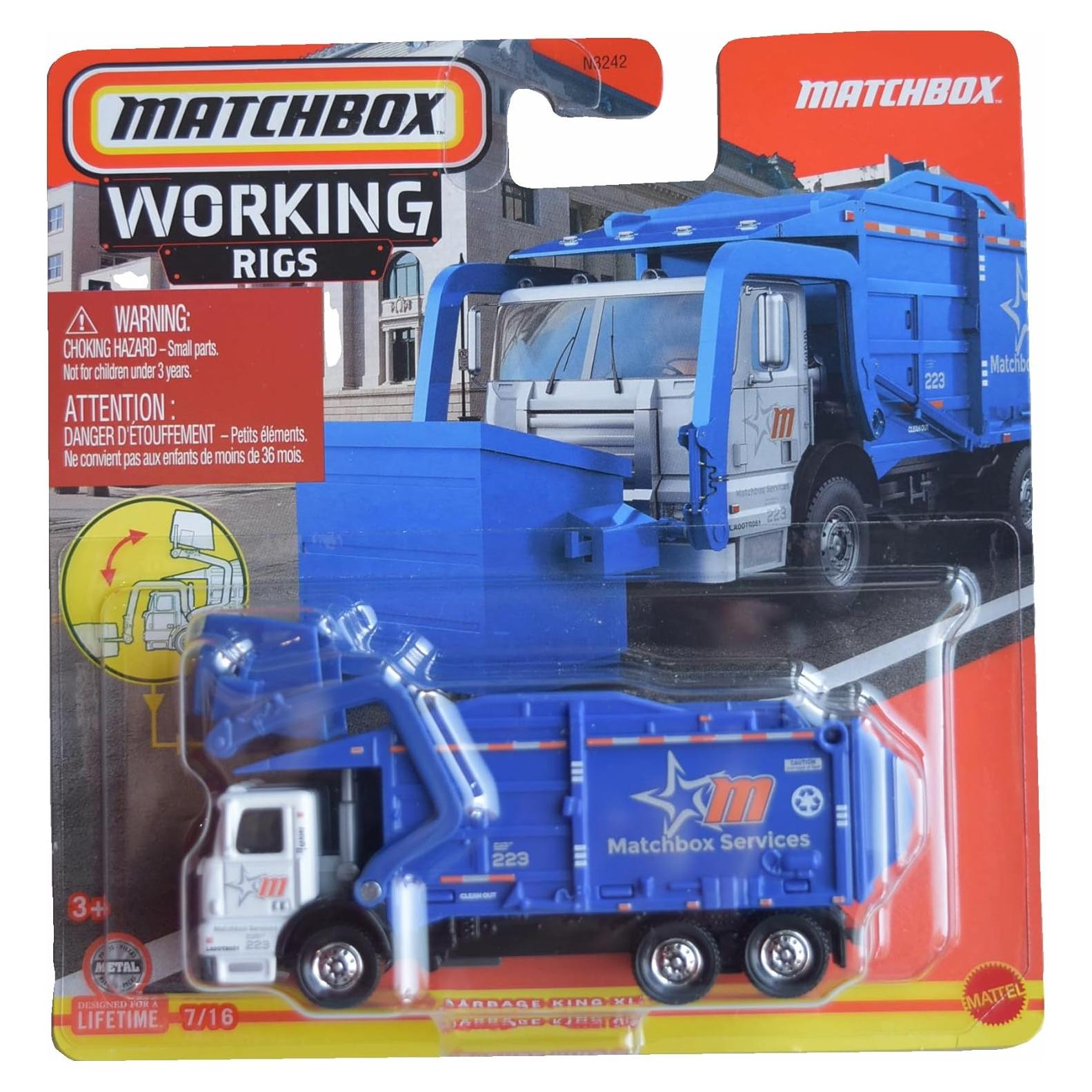 Camión de Trabajo Matchbox Garbage King XL Azul 1:32