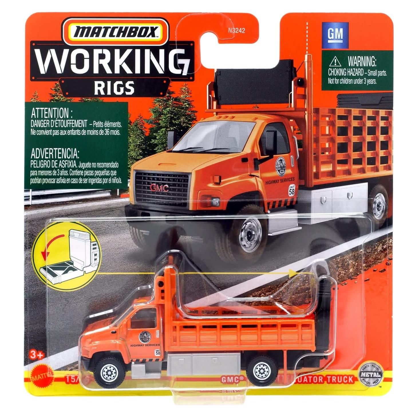 Camión Atenuador GMC 3500 Matchbox Naranja 81.9g
