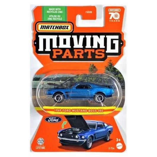 Matchbox 1969 Ford Mustang Boss 302 Azul a Escala 1:64
