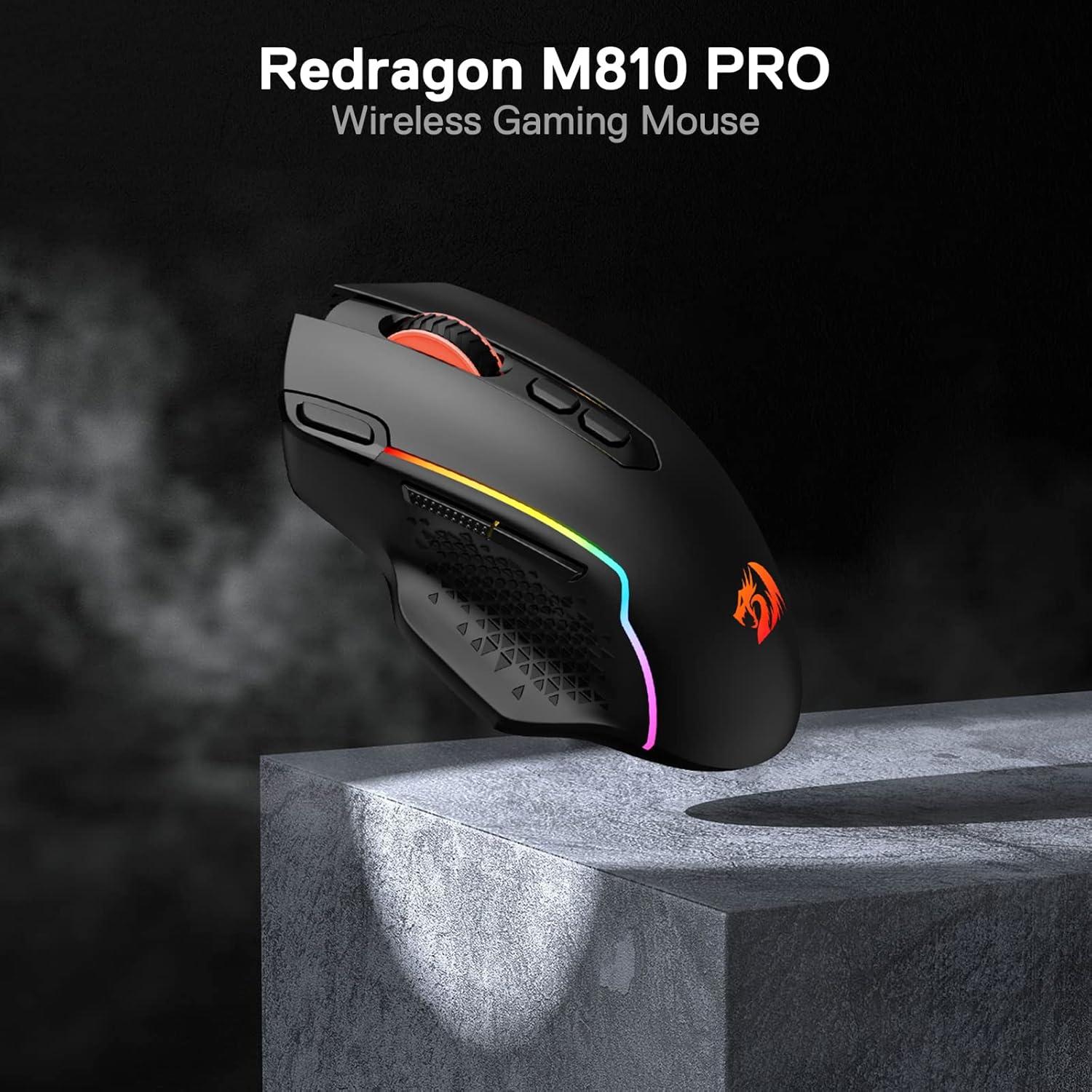 Redragon M810 Pro Ratón Gaming Inalámbrico 10000 DPI