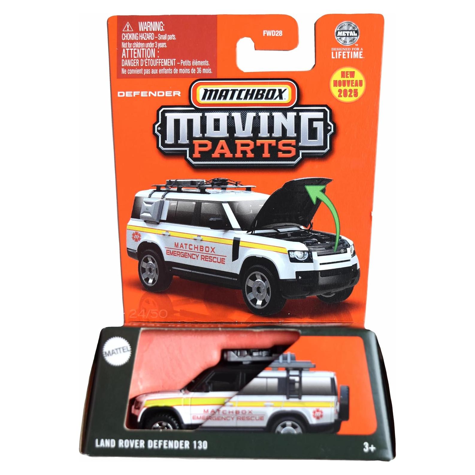 Matchbox Land Rover Defender 130 con Piezas Móviles