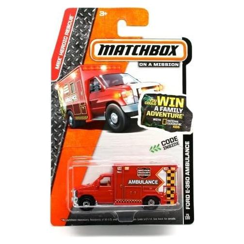 Ambulancia Ford E-350 Matchbox 2014 1:64 Die-Cast