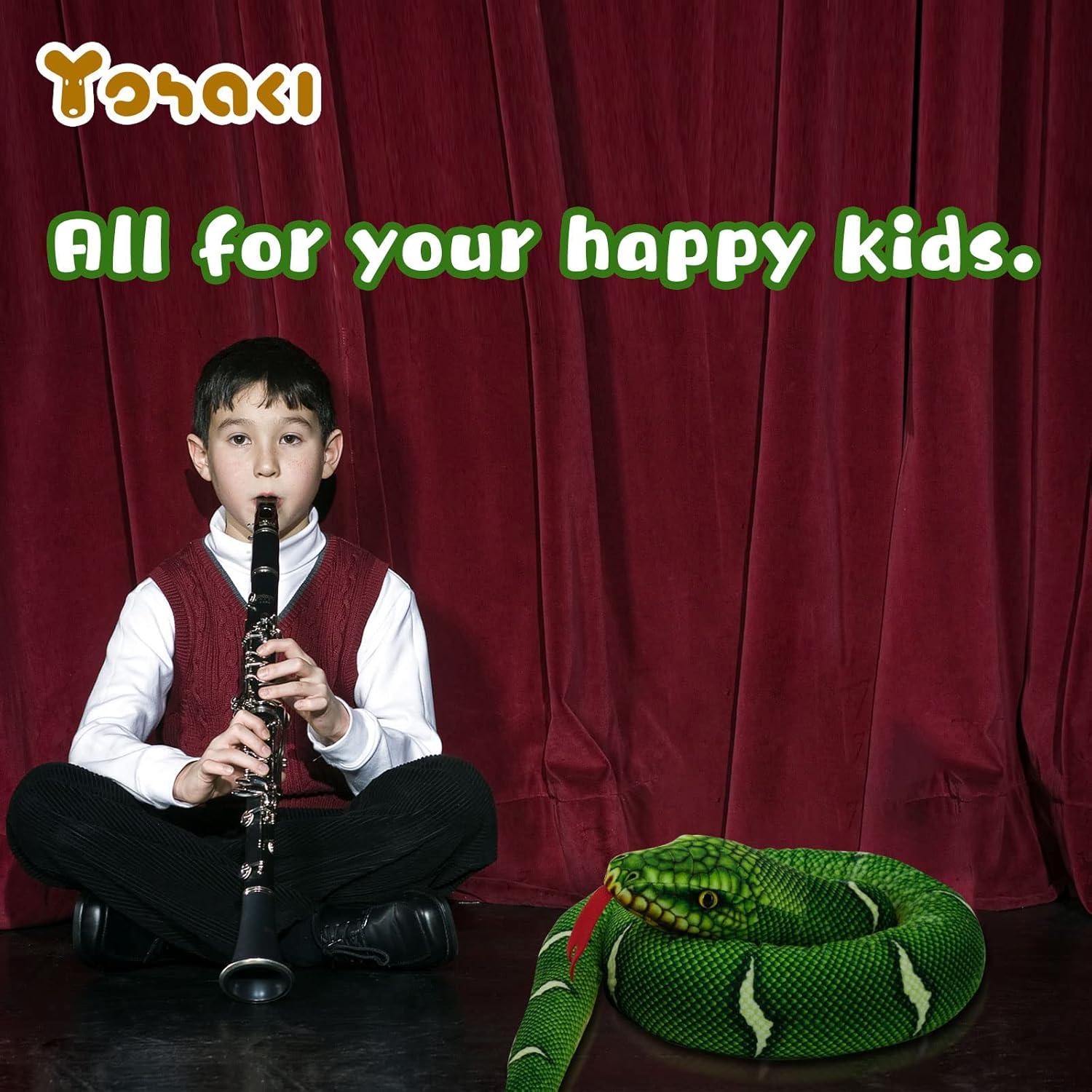 Juguete de Peluche Serpiente YOHAKI 150 cm Verde Realista