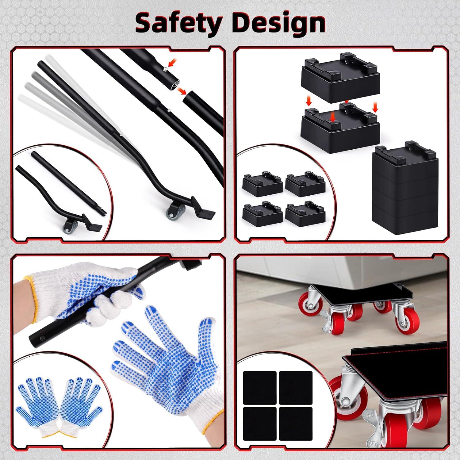 Carro de Mudanza BTEC con 5 Ruedas y Elevador de Muebles