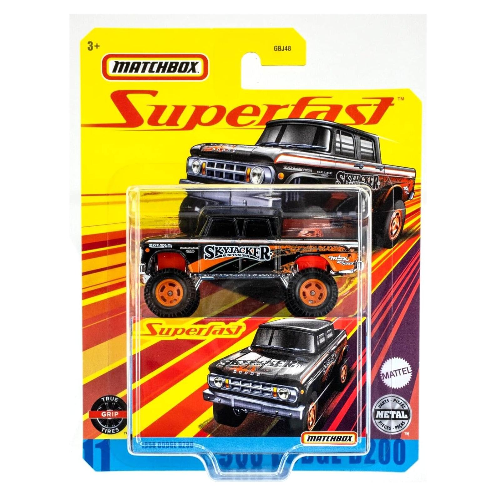 Auto de Colección Matchbox Dodge D200 1968 Escala 1:64